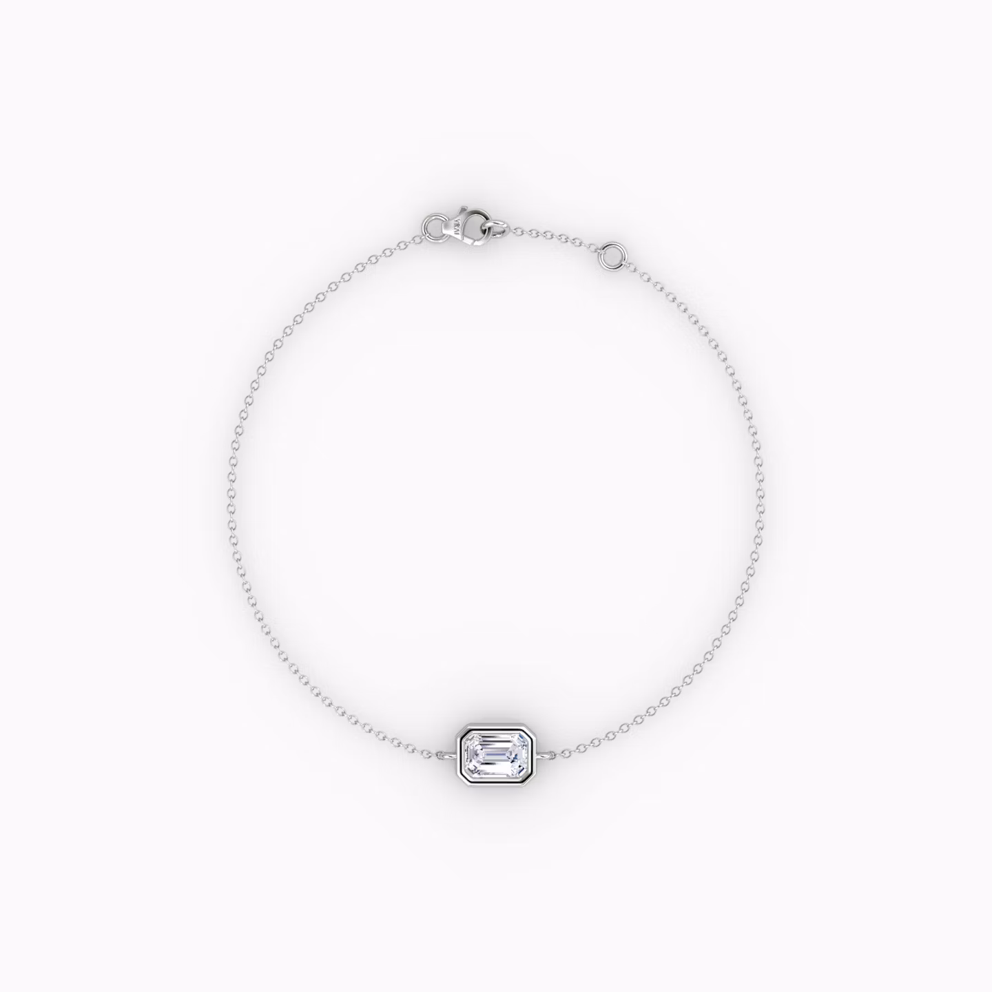 Bezel Solitaire Bracelet Emerald | White Gold