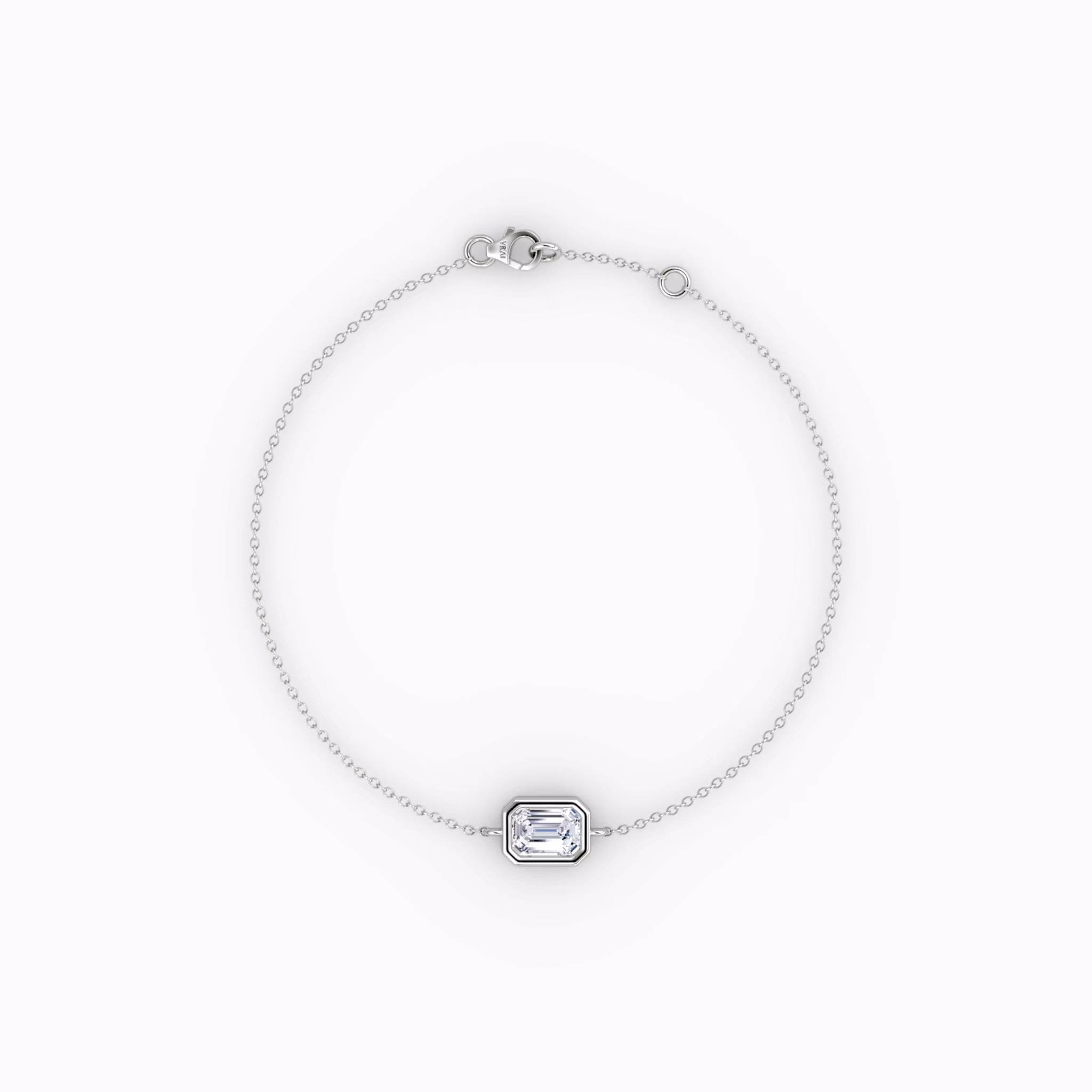 Bezel Solitaire Bracelet Emerald | White Gold