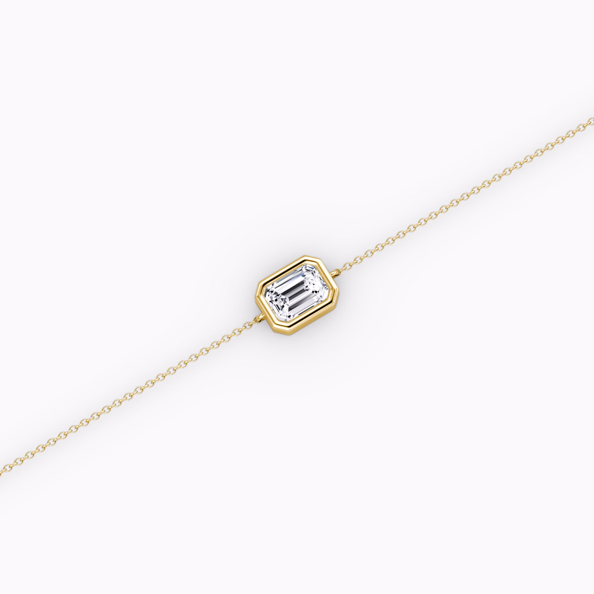 Bezel Solitaire Bracelet | Emerald | 14k | Yellow Gold | caratWeight: 0.50ct