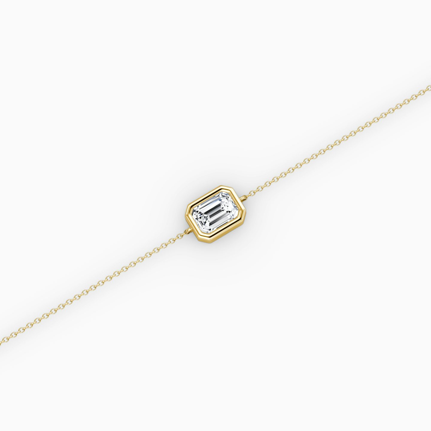 Bezel Solitaire Bracelet | Emerald | 14k | Yellow Gold | caratWeight: 0.50ct