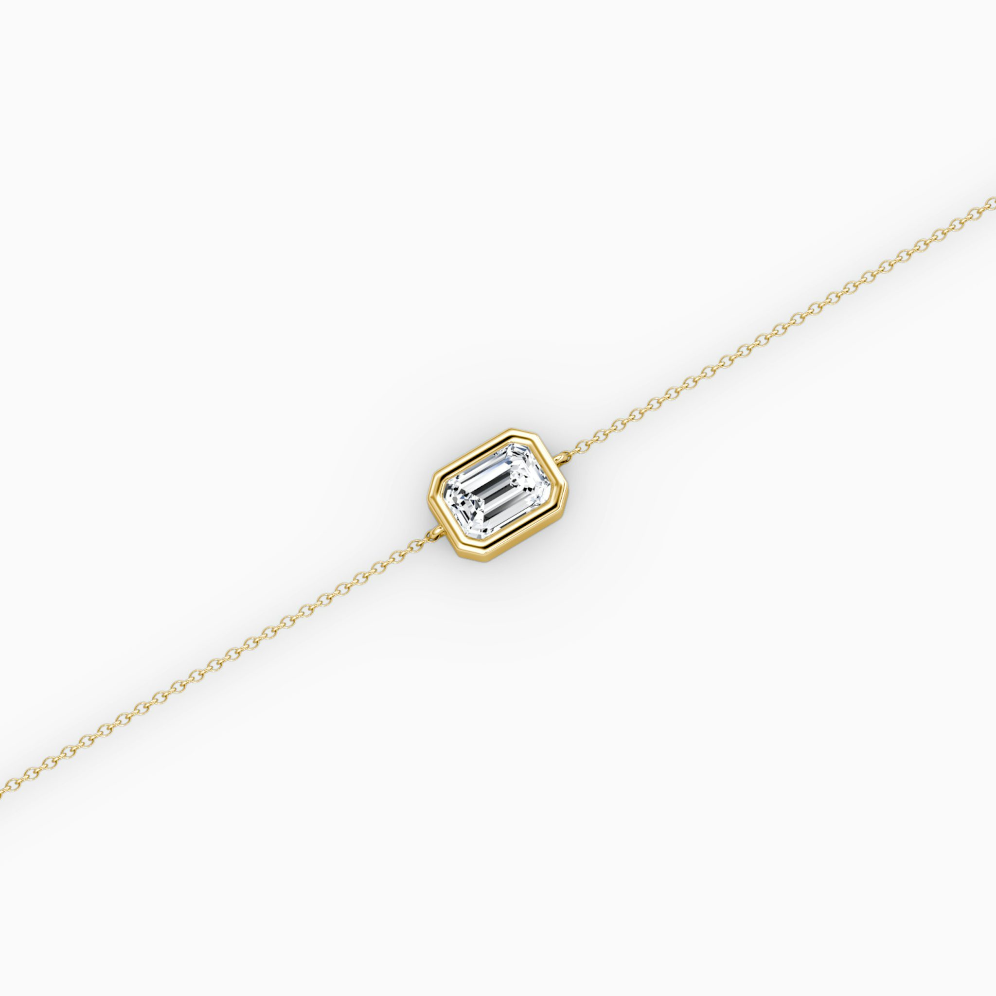 Bezel Solitaire Bracelet | Emerald | 14k | Yellow Gold | caratWeight: 0.50ct