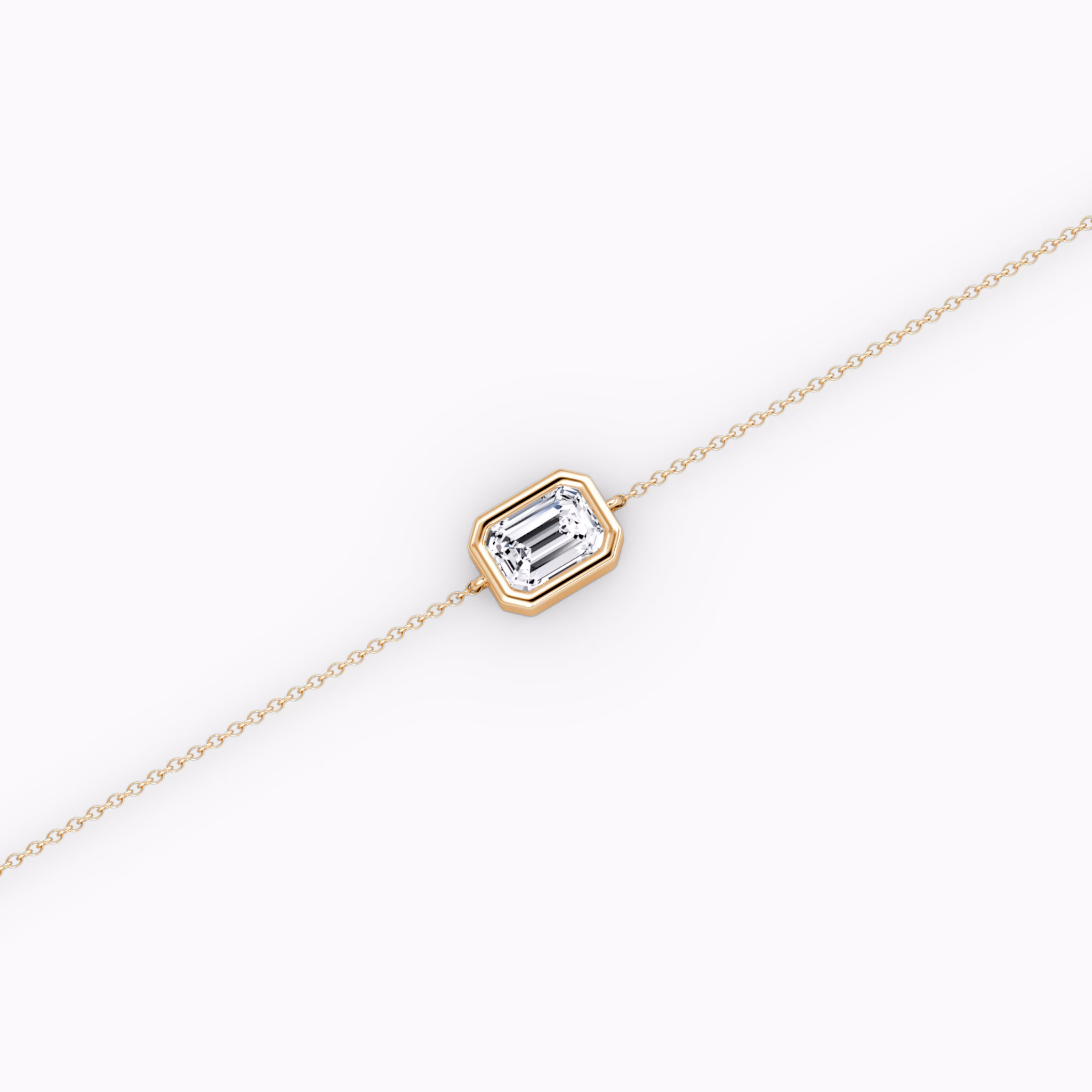 Bezel Solitaire Bracelet | Emerald | 14k | Rose Gold | caratWeight: 0.50ct