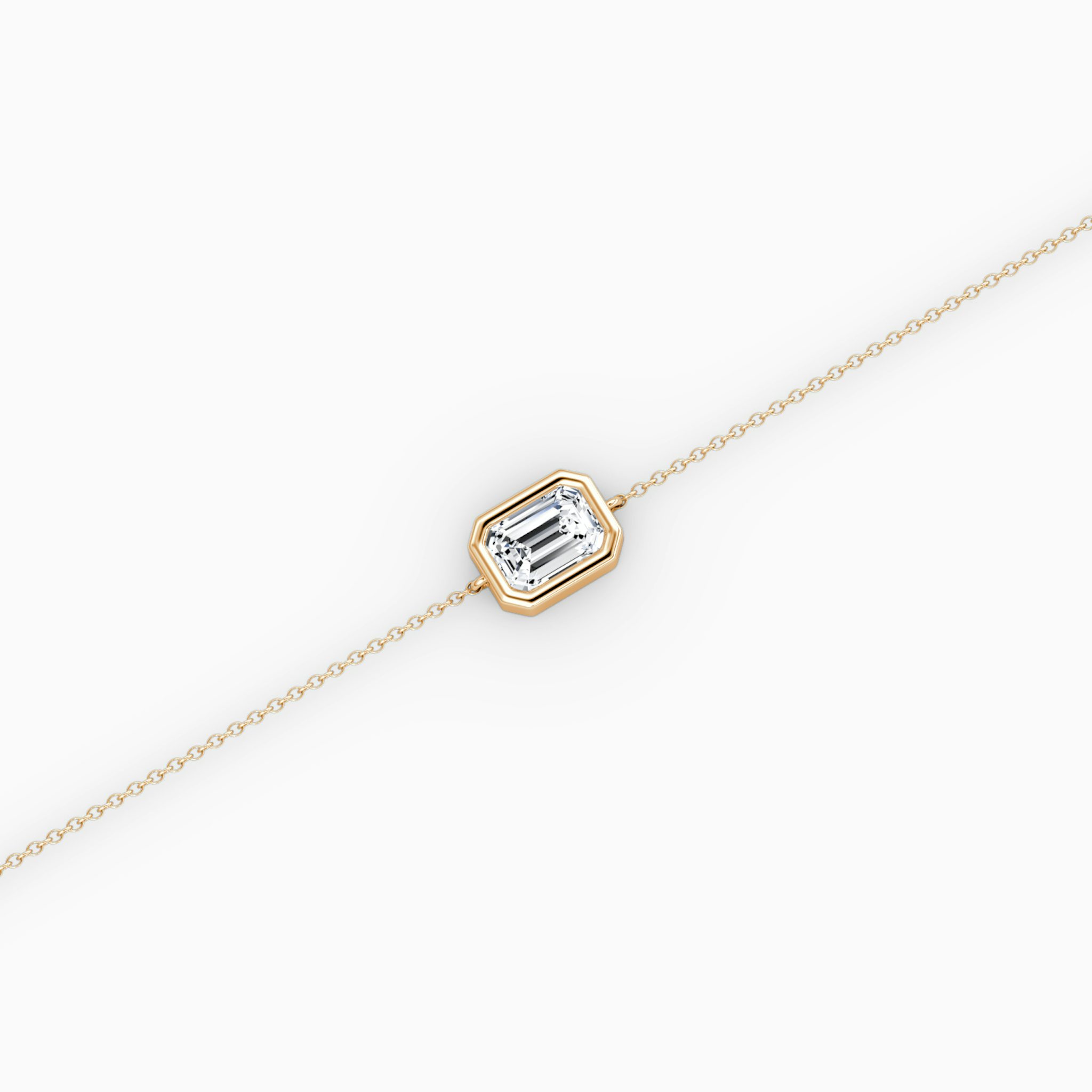 Bezel Solitaire Bracelet | Emerald | 14k | Rose Gold | caratWeight: 0.50ct