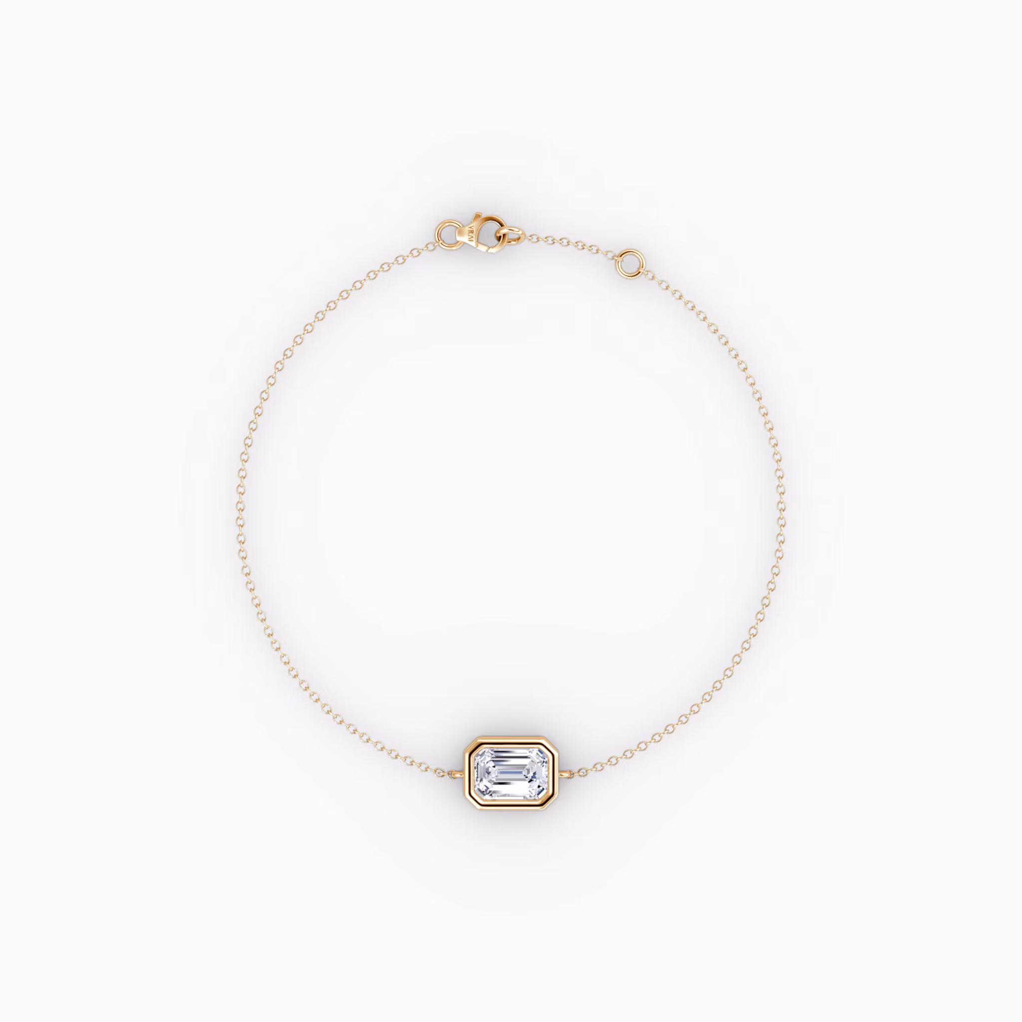 Bezel Solitaire Bracelet Emerald | Rose Gold
