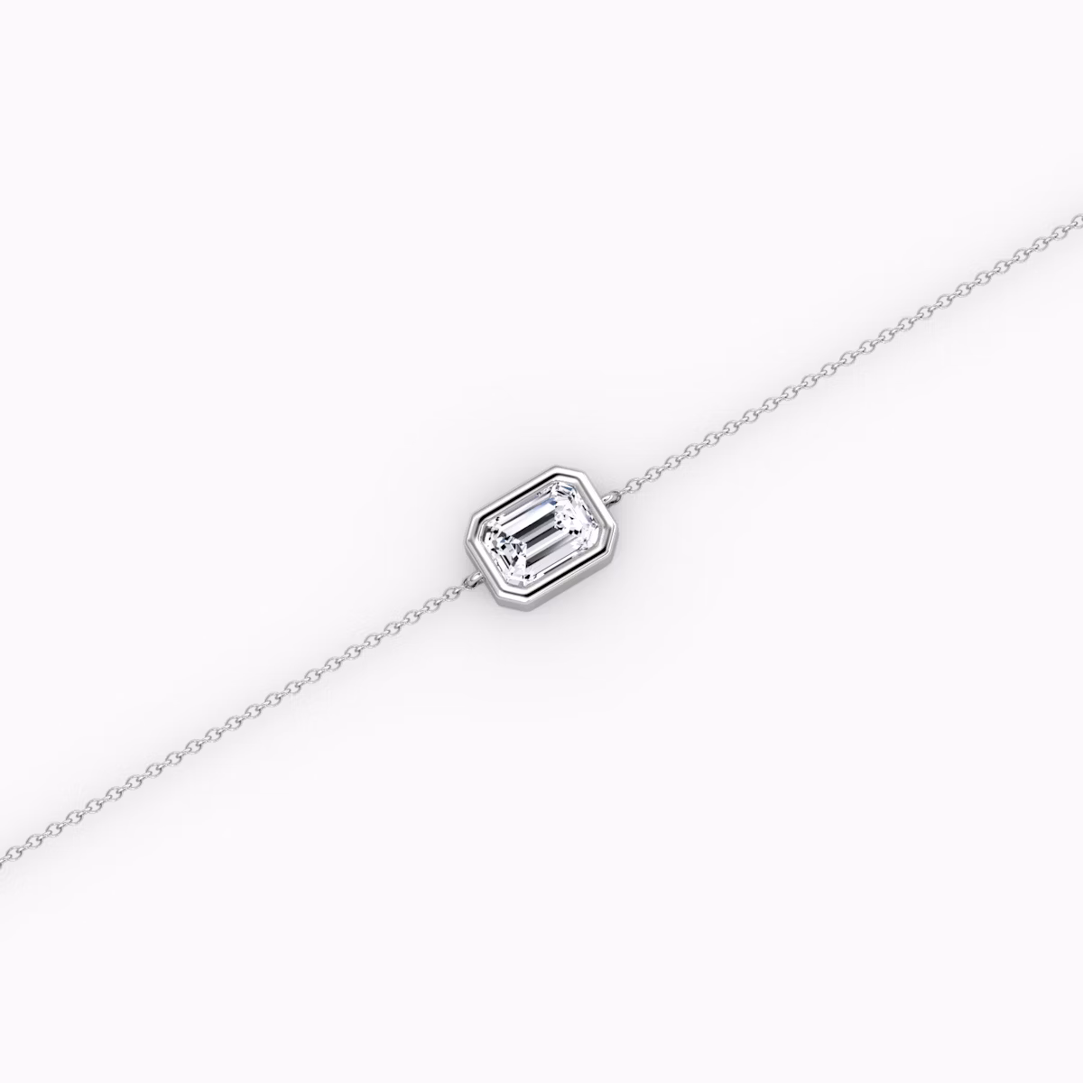 Bezel Solitaire Bracelet | Emerald | 14k | White Gold | caratWeight: 0.50ct