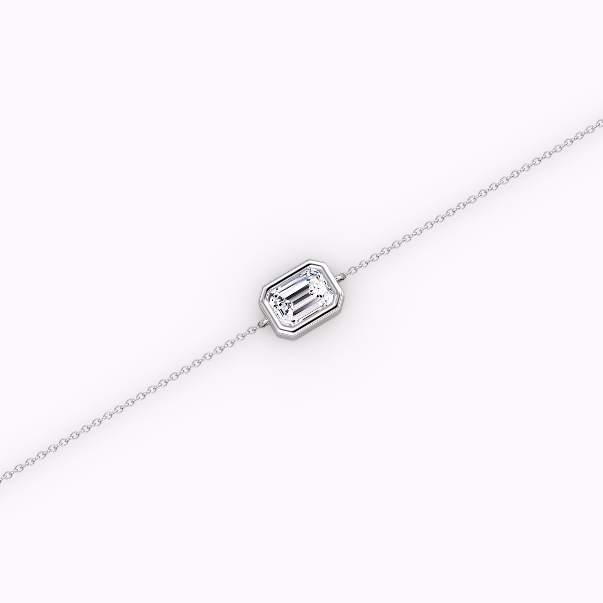 Bezel Solitaire Bracelet | Emerald | 14k | White Gold | caratWeight: 0.50ct