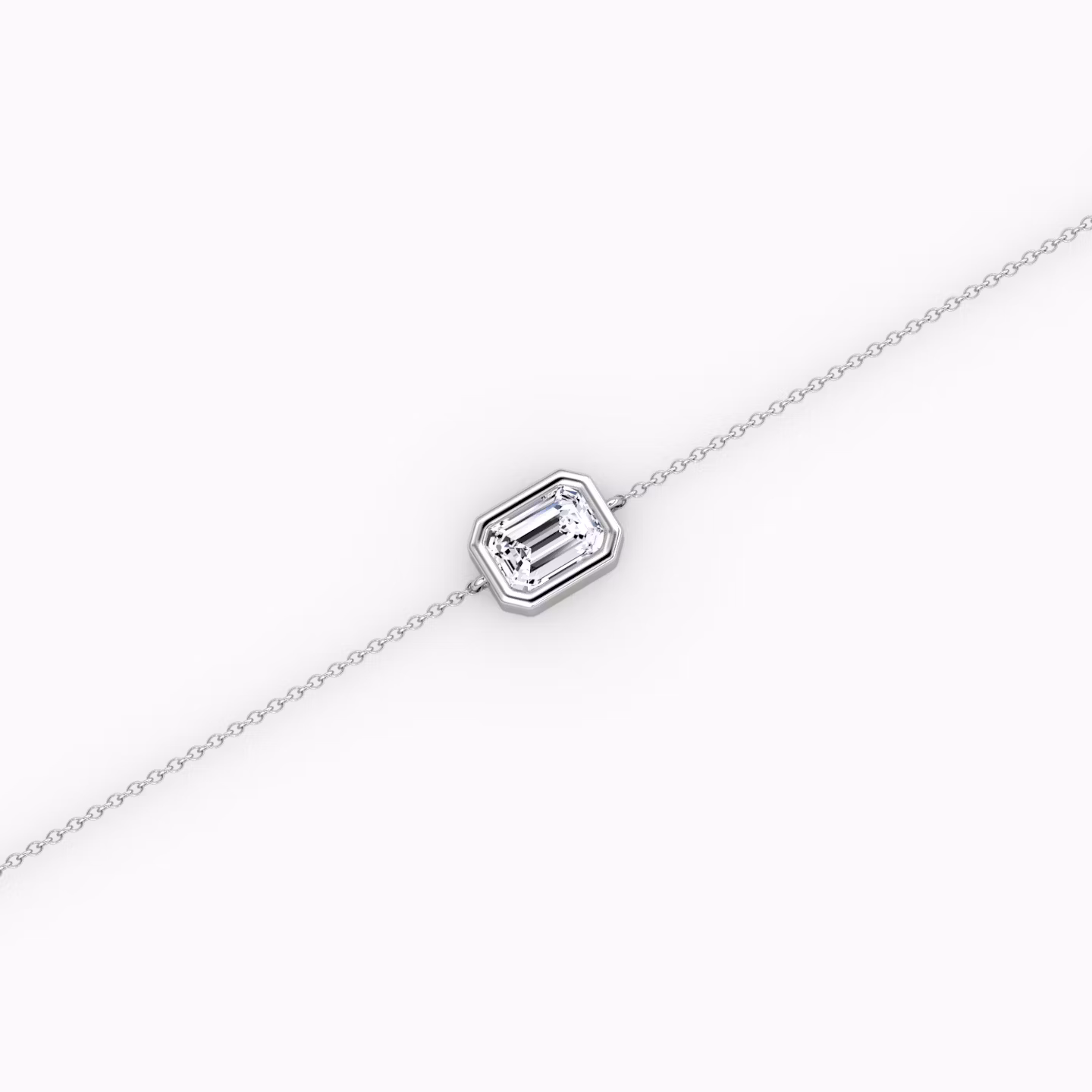 Bezel Solitaire Bracelet | Emerald | 14k | White Gold | caratWeight: 0.50ct