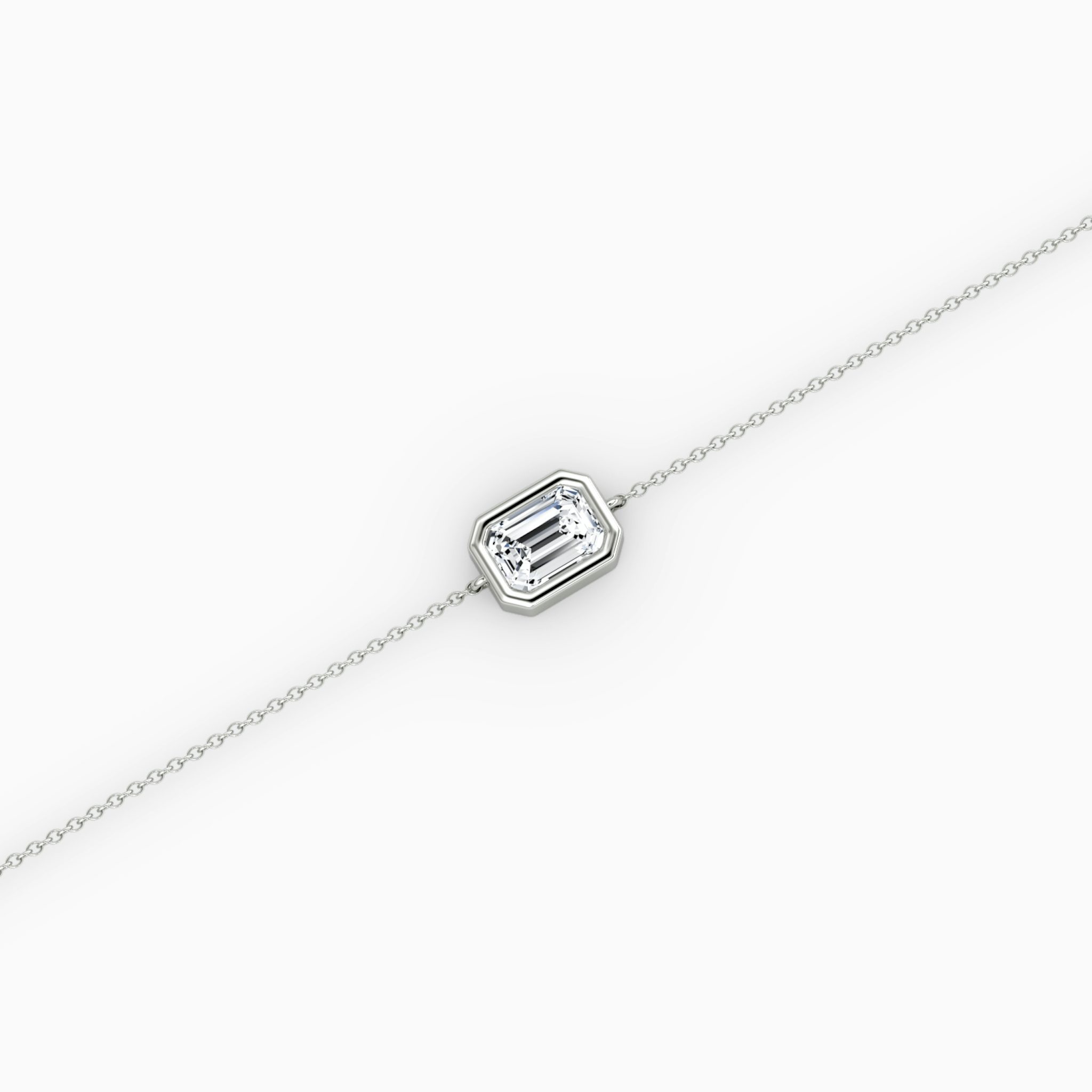 Bezel Solitaire Bracelet | Emerald | 14k | White Gold | caratWeight: 0.50ct