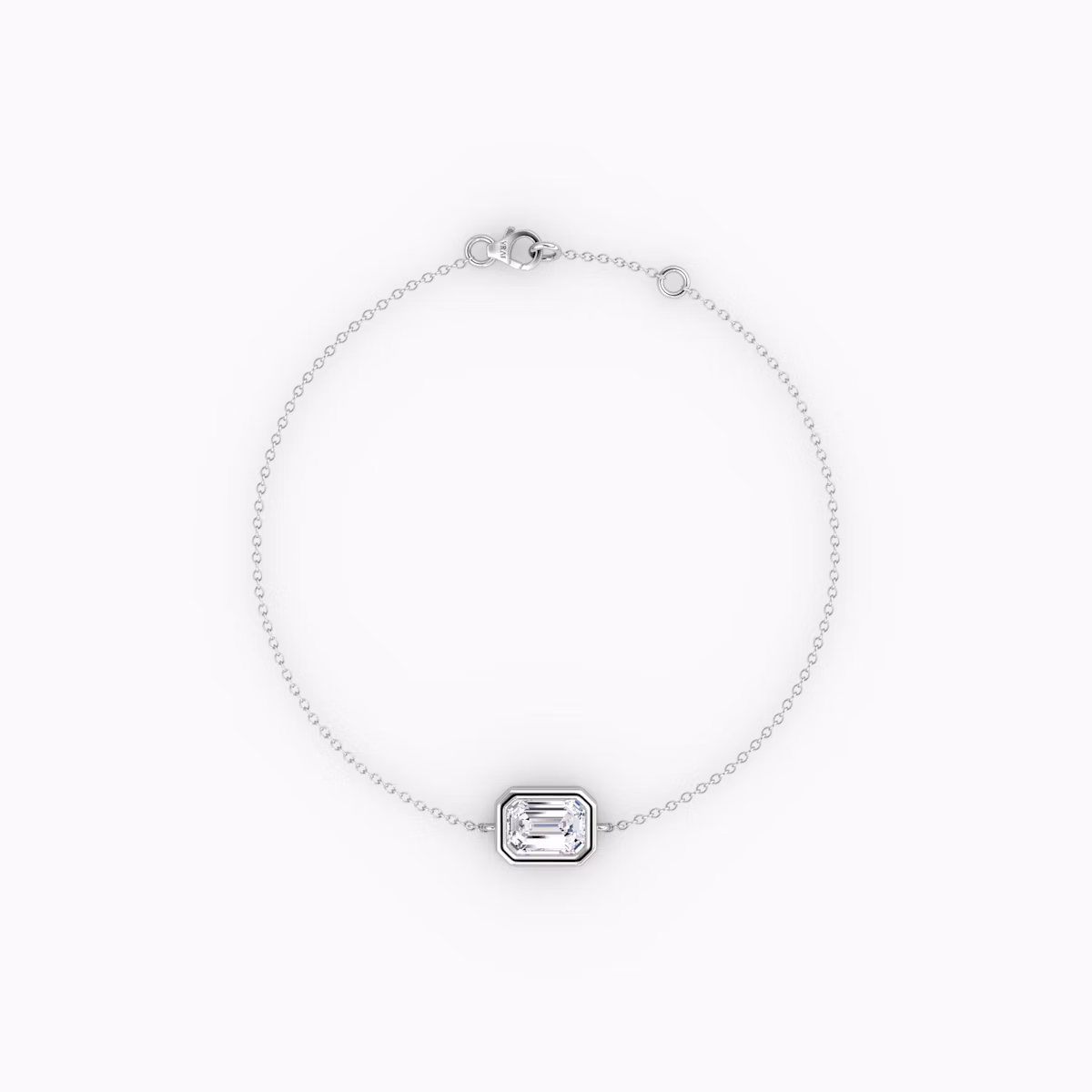Bezel Solitaire Bracelet | Emerald | 14k | White Gold | caratWeight: 0.50ct
