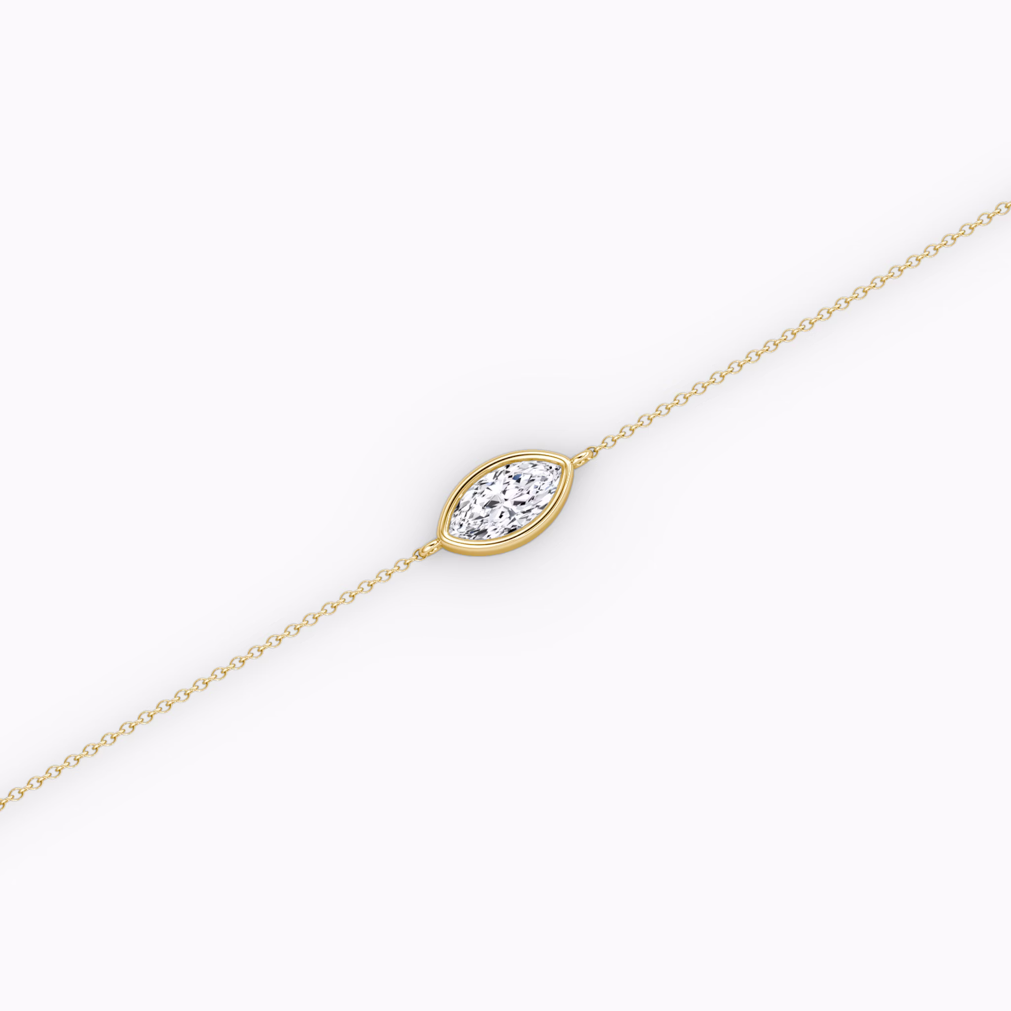 Bezel Solitaire Bracelet | Marquise | 14k | Yellow Gold | caratWeight: 0.25ct