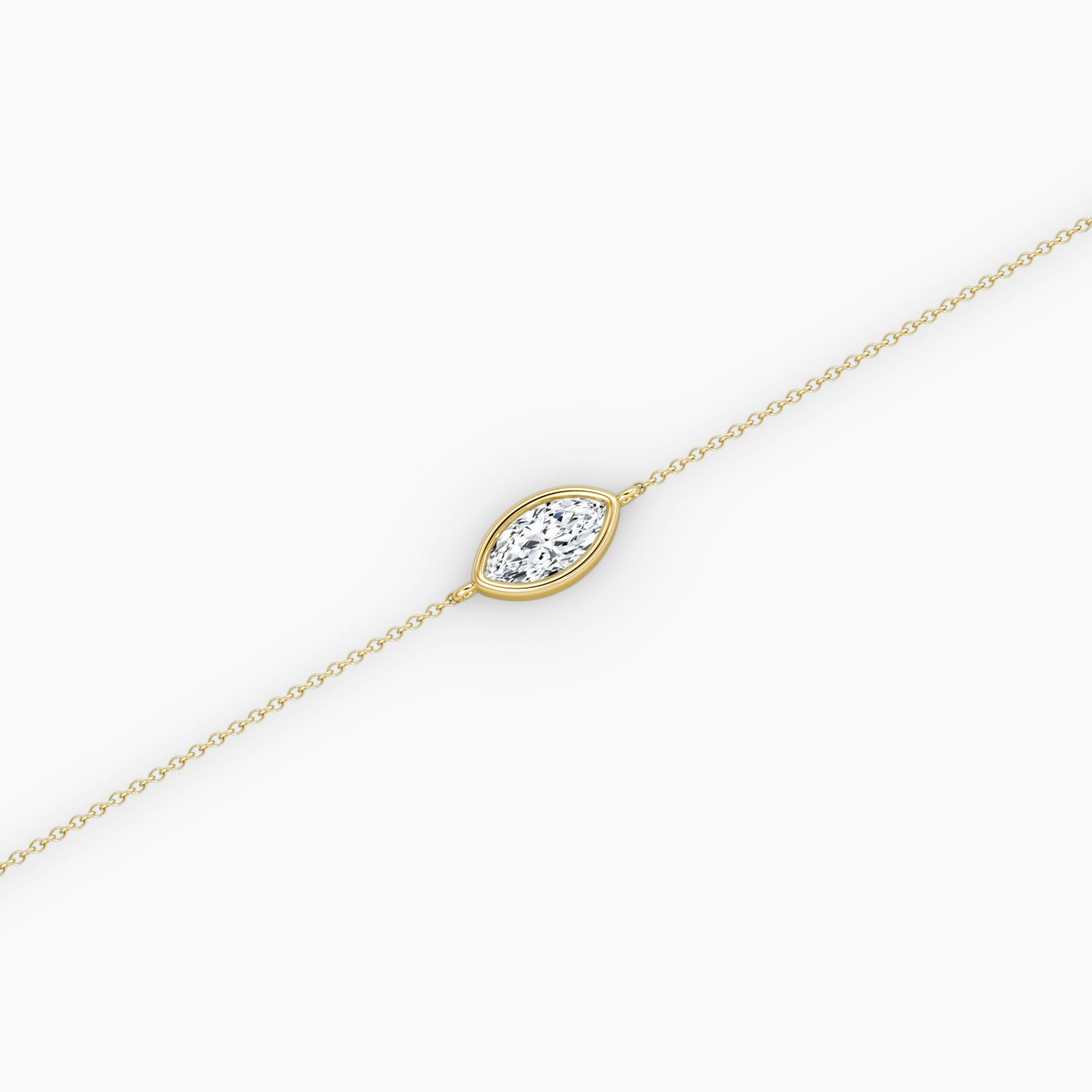 Bezel Solitaire Bracelet | Marquise | 14k | Yellow Gold | caratWeight: 0.25ct