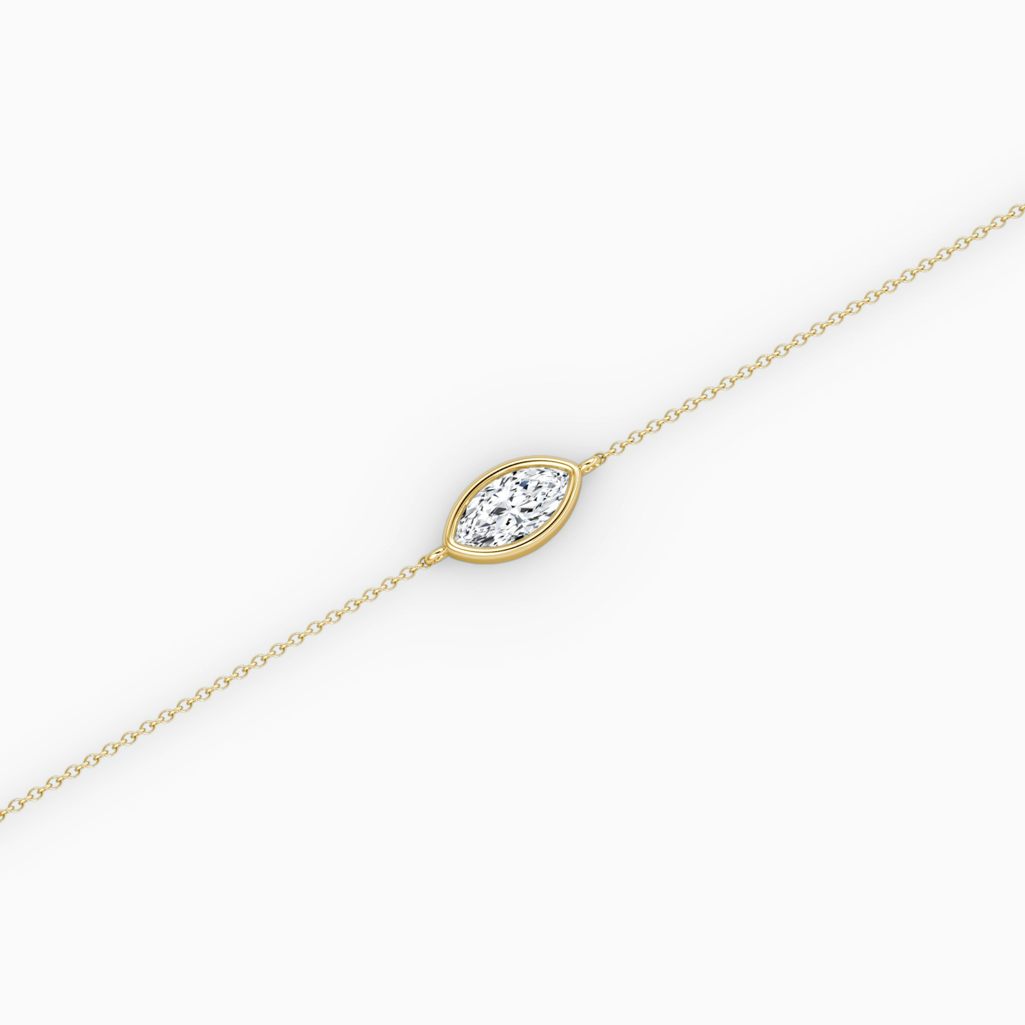 Bezel Solitaire Bracelet | Marquise | 14k | Yellow Gold | caratWeight: 0.25ct