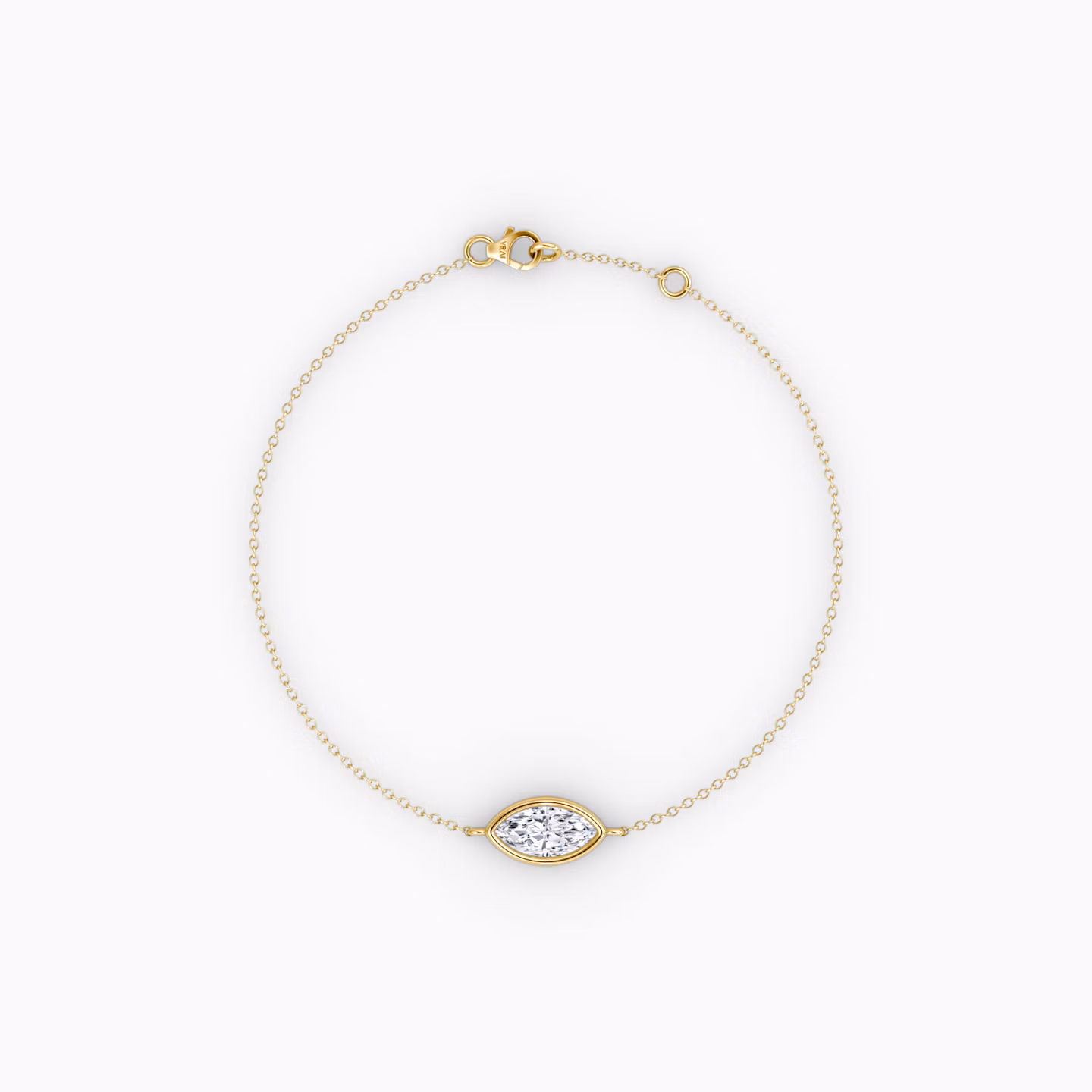 Bezel Solitaire Bracelet Marquise | Yellow Gold