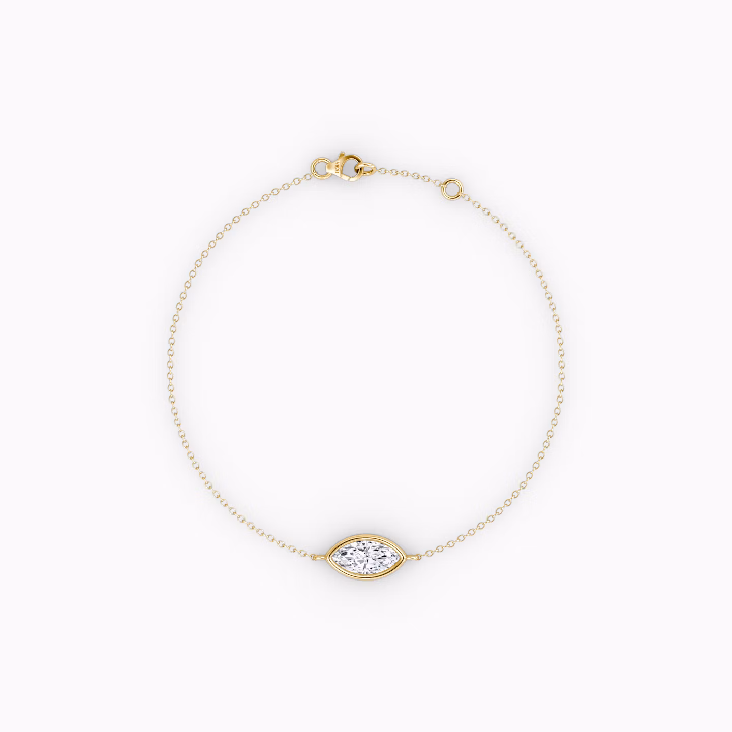 Bezel Solitaire Bracelet | Marquise | 14k | Yellow Gold | caratWeight: 0.25ct