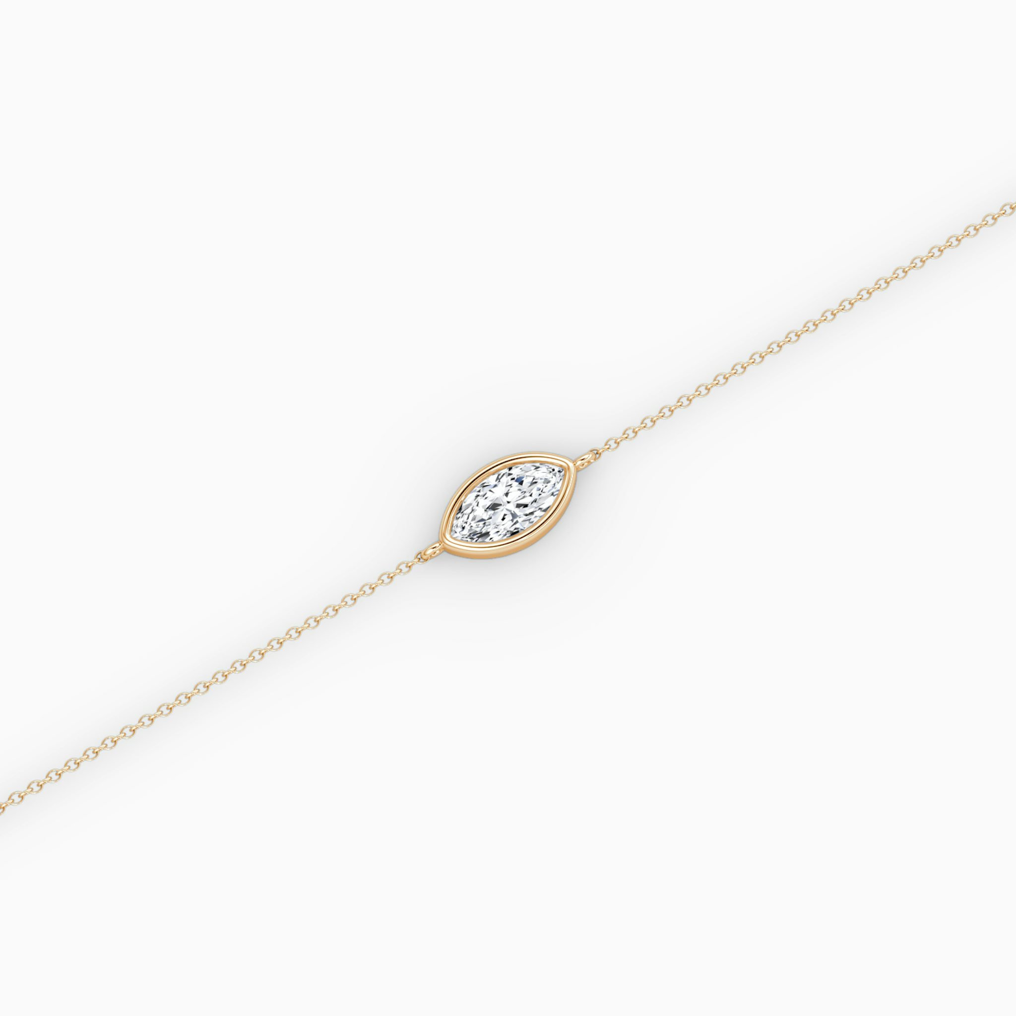Bezel Solitaire Bracelet | Marquise | 14k | Rose Gold | caratWeight: 0.25ct