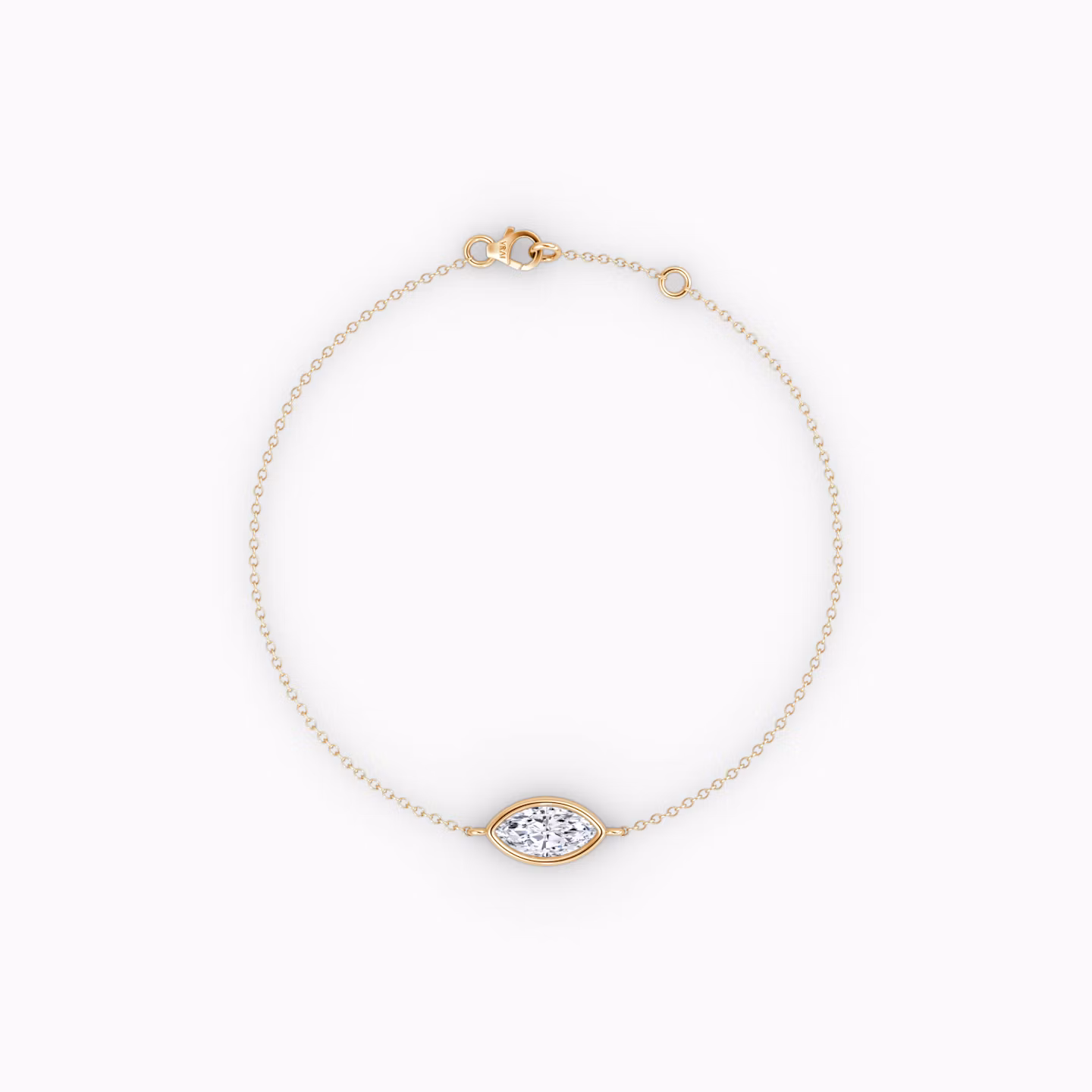 Bezel Solitaire Bracelet Marquise | Rose Gold