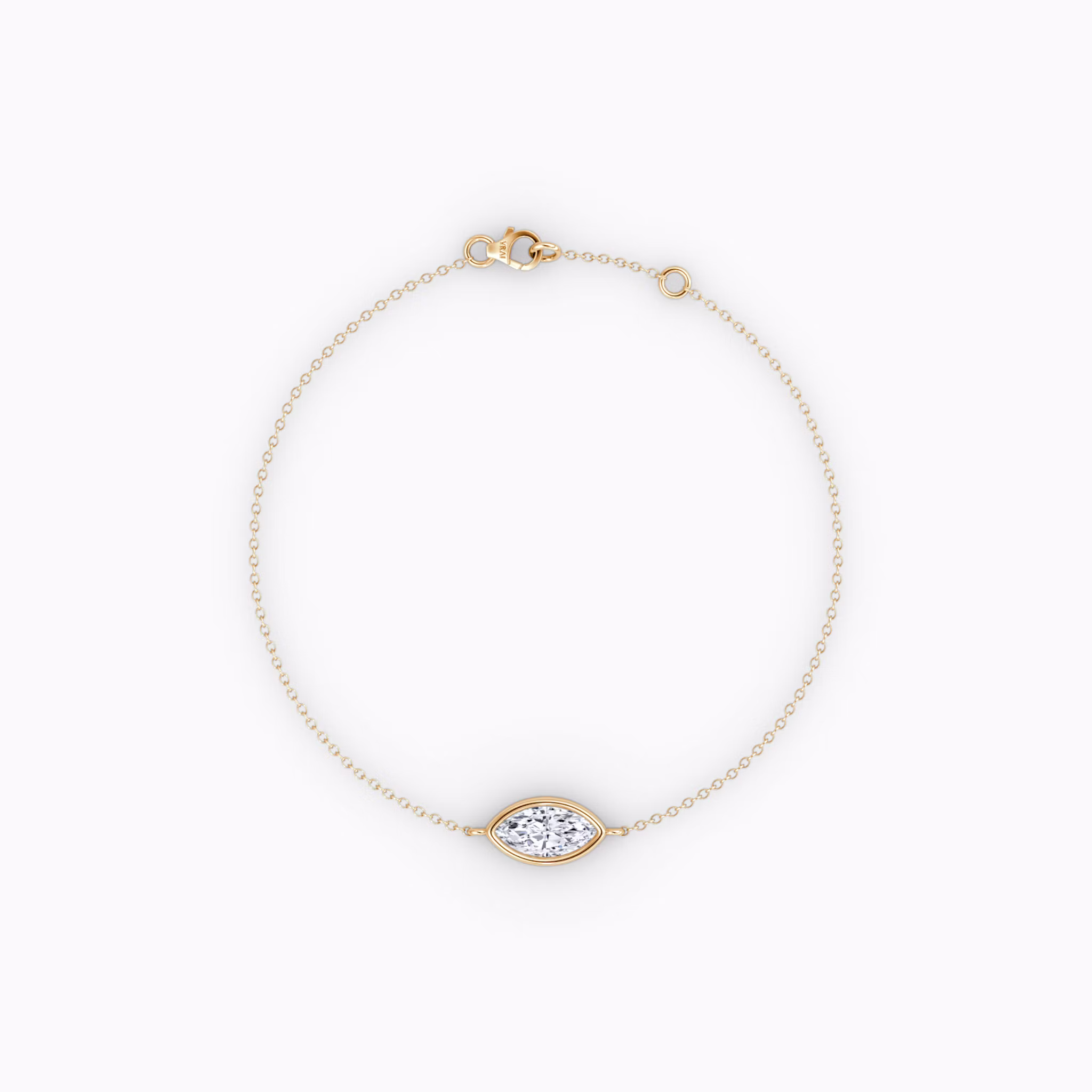 Bezel Solitaire Bracelet Marquise | Rose Gold