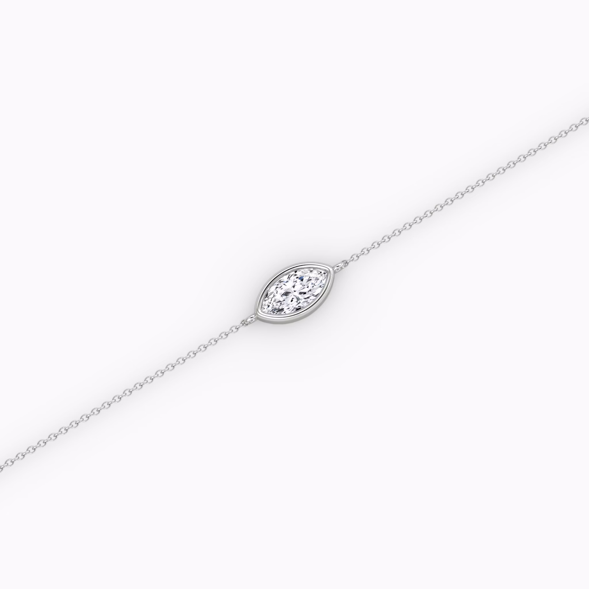 Bezel Solitaire Bracelet | Marquise | 14k | White Gold | caratWeight: 0.25ct