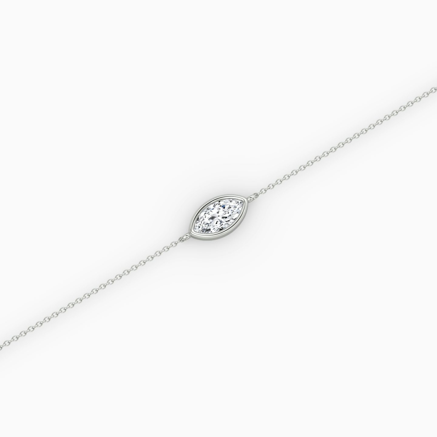 Bezel Solitaire Bracelet | Marquise | 14k | White Gold | caratWeight: 0.25ct