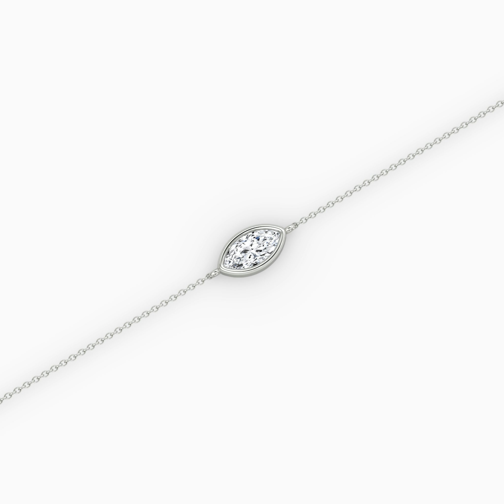 Bezel Solitaire Bracelet | Marquise | 14k | White Gold | caratWeight: 0.25ct
