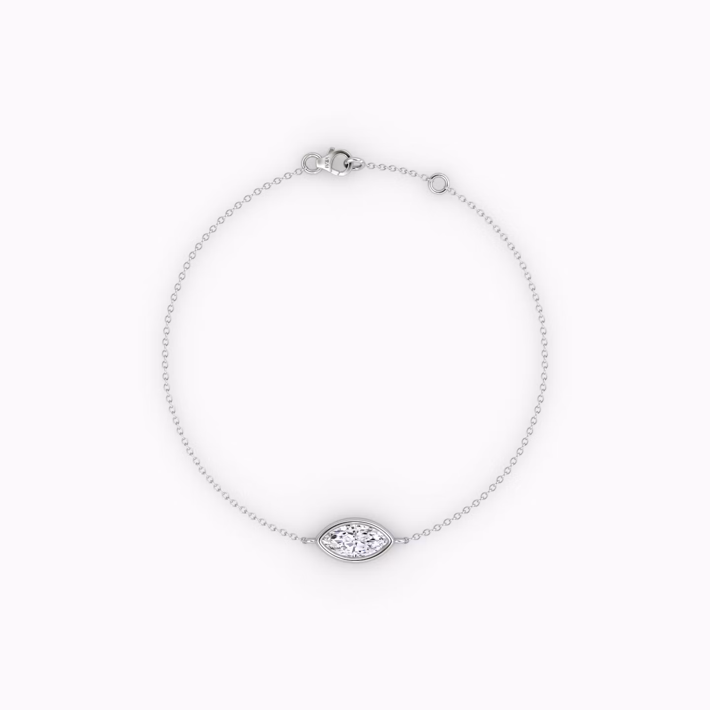 Pulsera Bezel Solitario Marquise | White Gold
