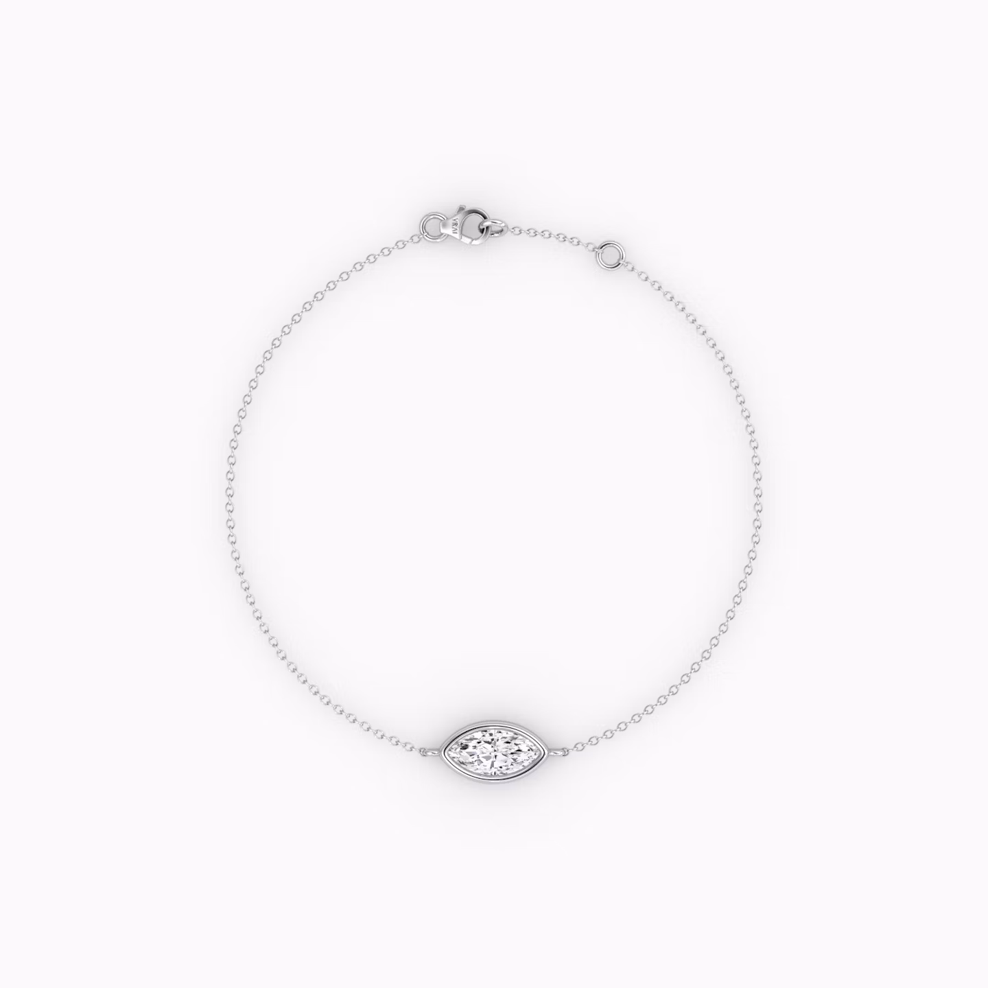 Bezel Solitaire Bracelet | Marquise | 14k | White Gold | caratWeight: 0.25ct
