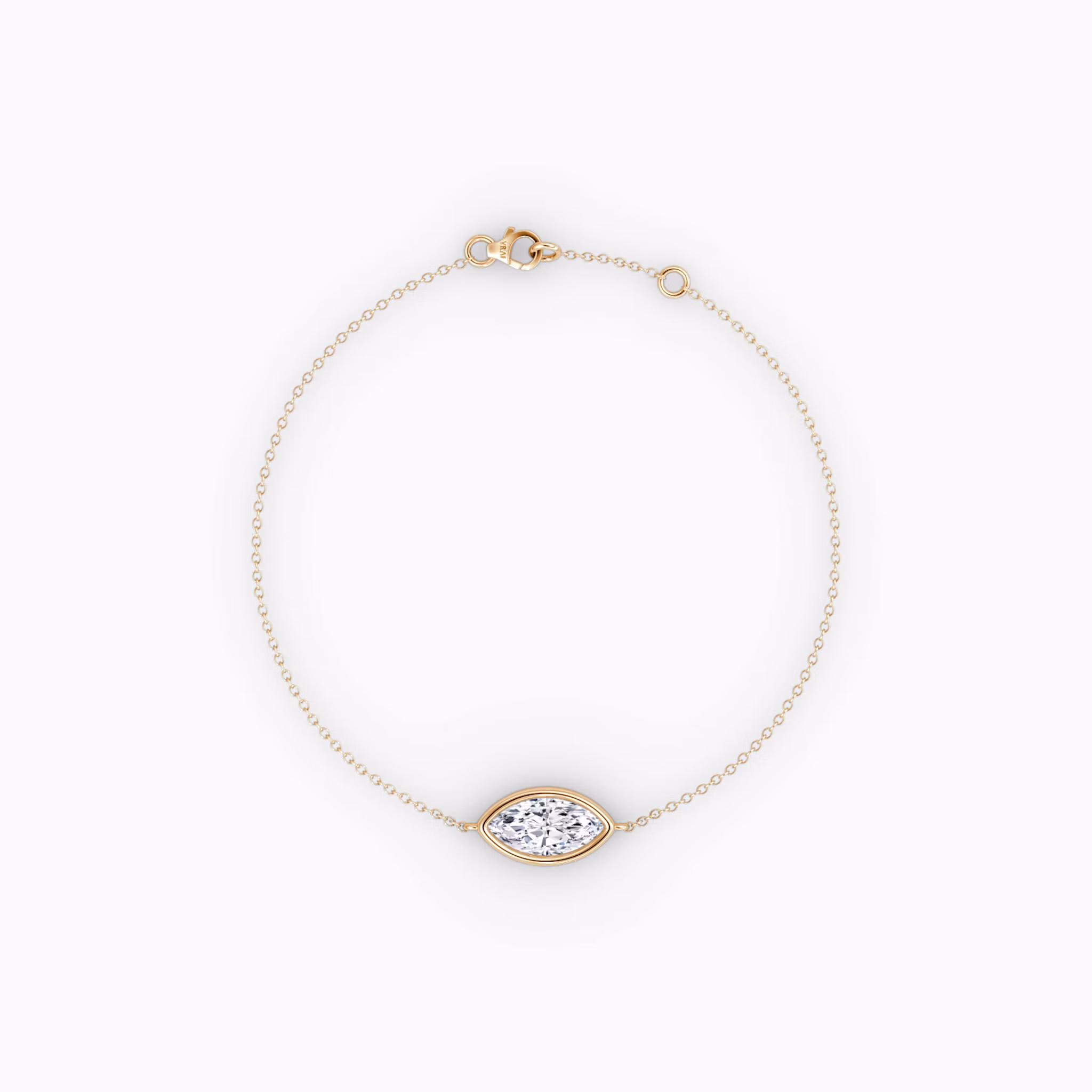 Bezel Solitaire Bracelet Marquise | Rose Gold