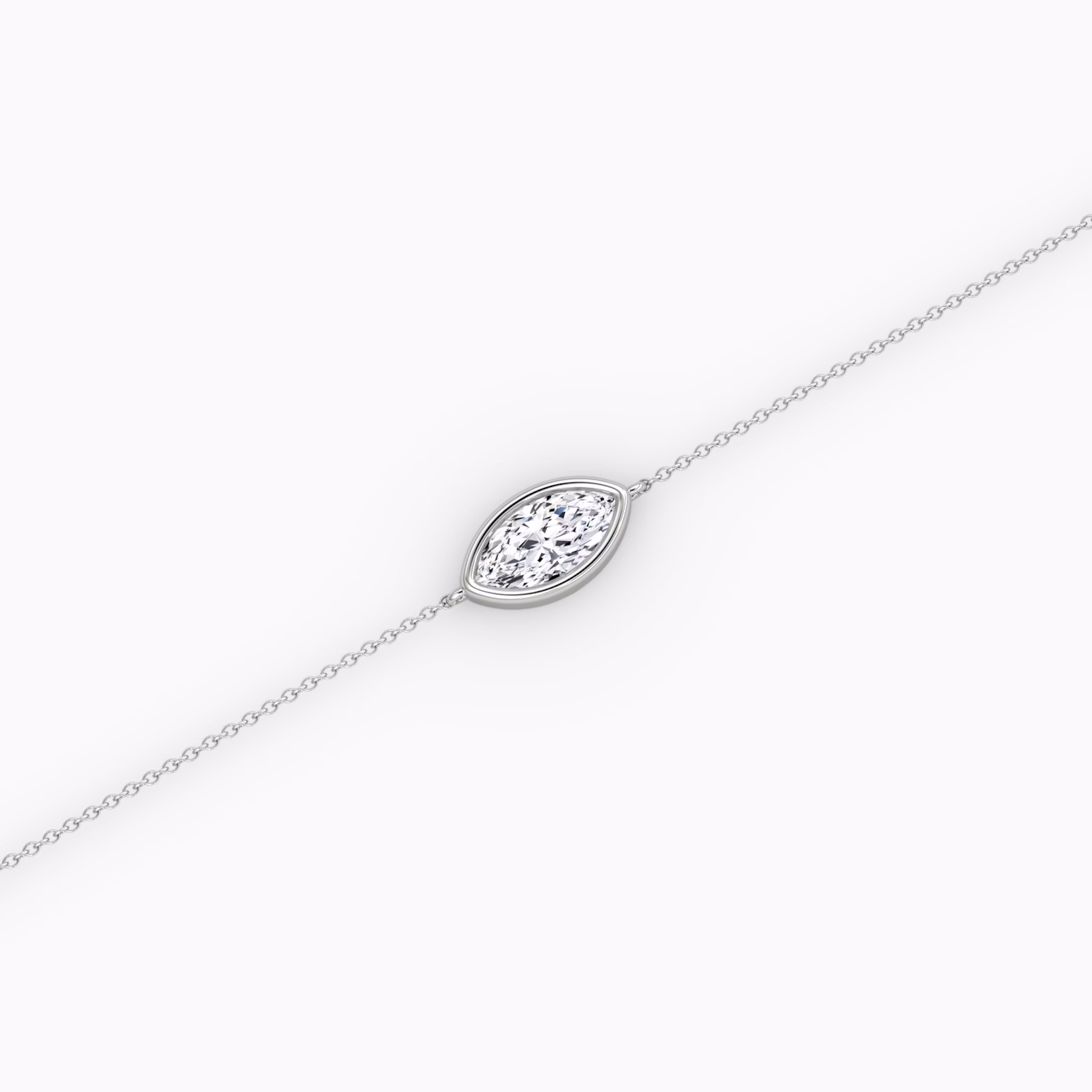 Bezel Solitaire Bracelet | Marquise | 14k | White Gold | caratWeight: 0.50ct