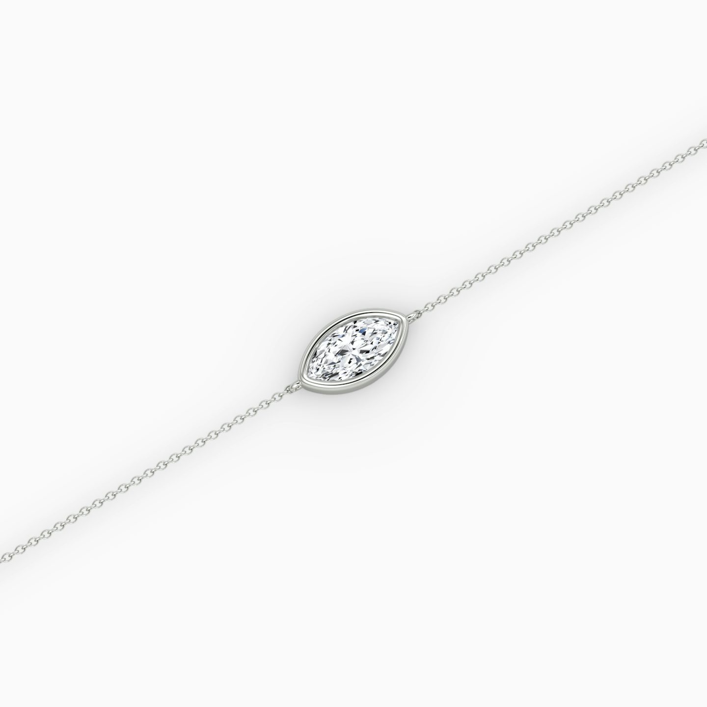 Bezel Solitaire Bracelet | Marquise | 14k | White Gold | caratWeight: 0.50ct