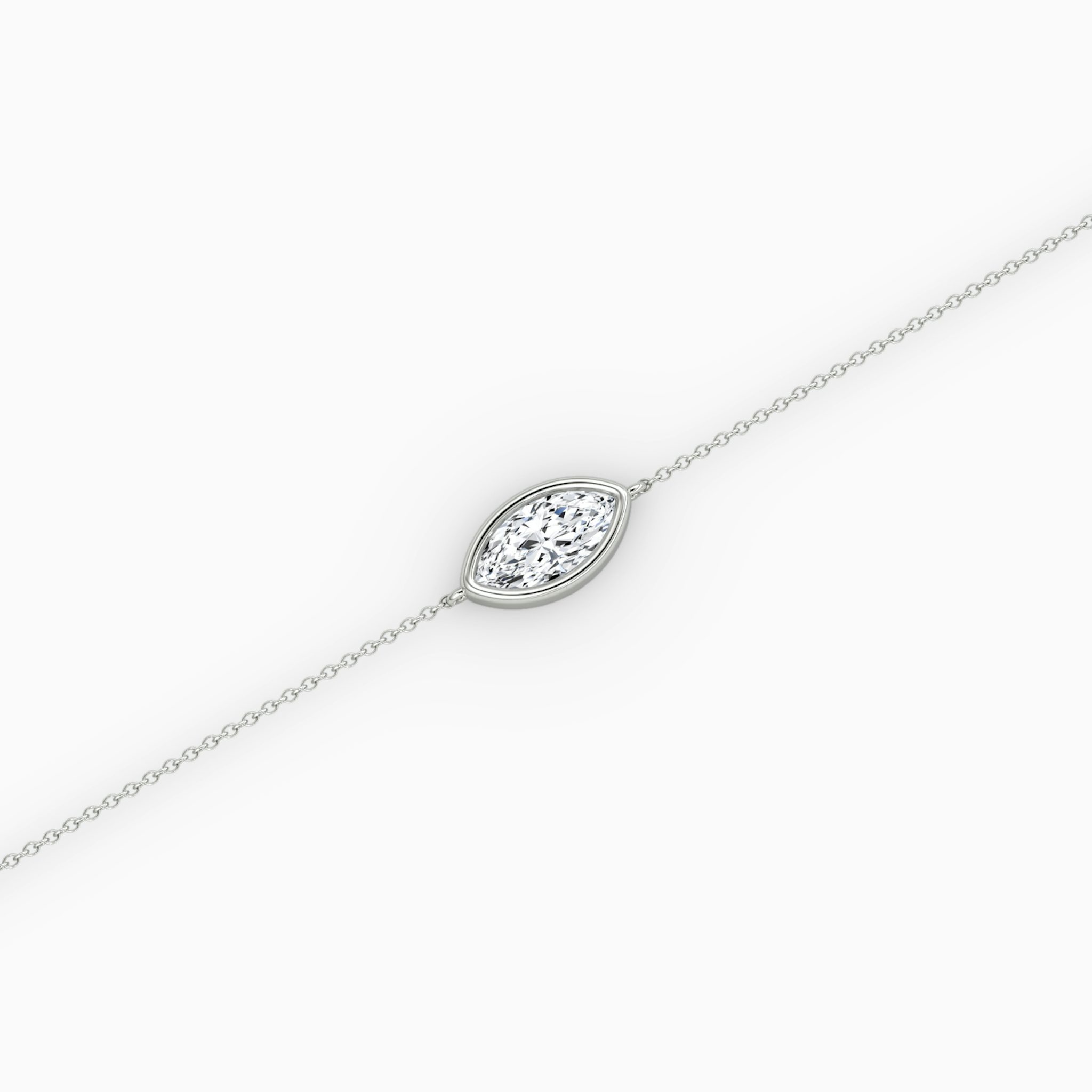 Bezel Solitaire Bracelet | Marquise | 14k | White Gold | caratWeight: 0.50ct