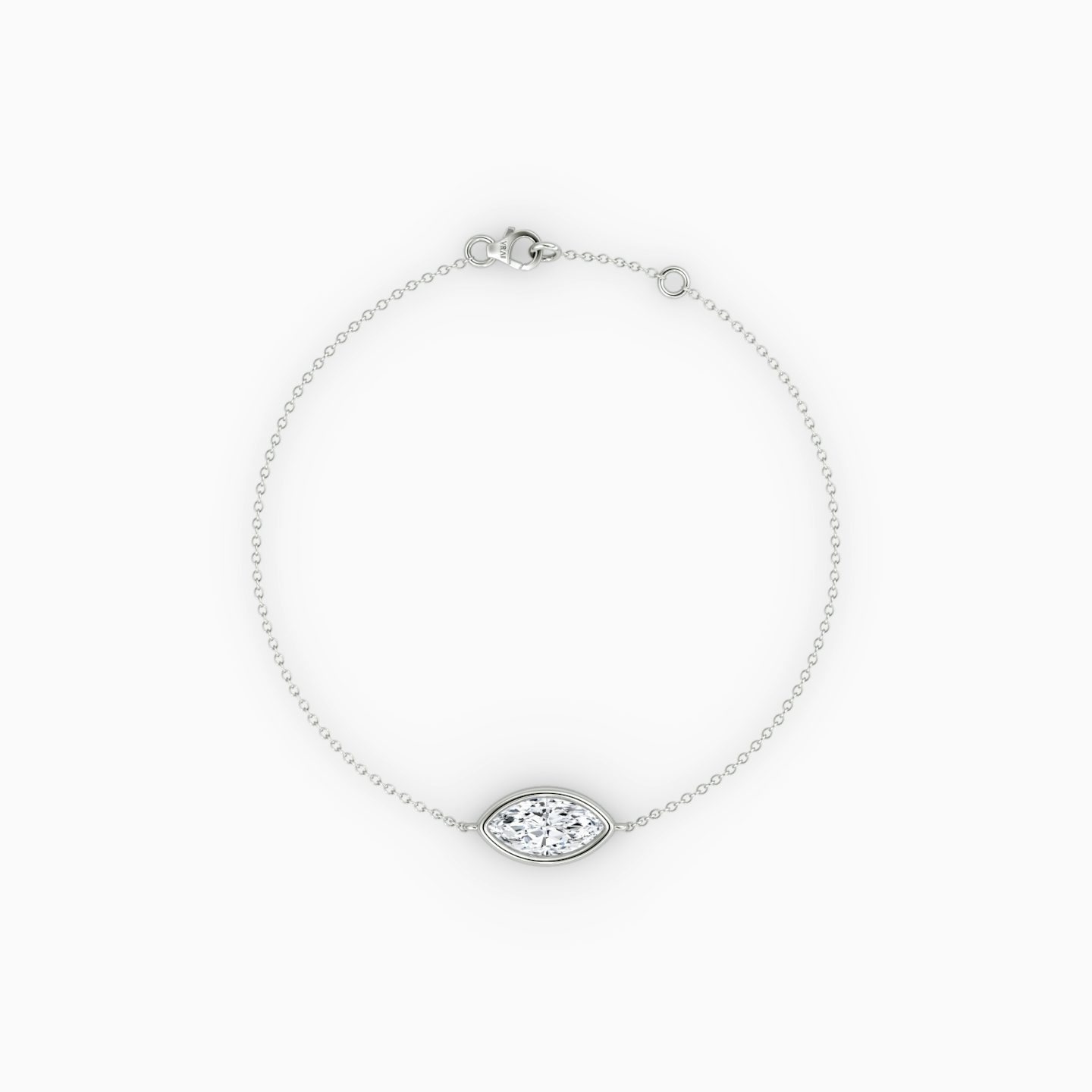 Bezel Solitaire Bracelet | Marquise | 14k | White Gold | caratWeight: 0.50ct
