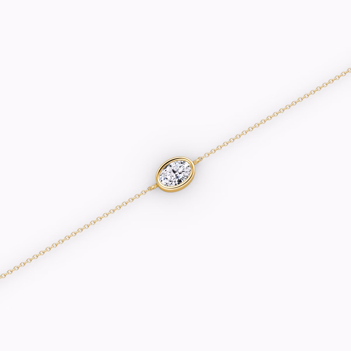 Bezel Solitaire Bracelet | Oval | 14k | Yellow Gold | caratWeight: 0.25ct