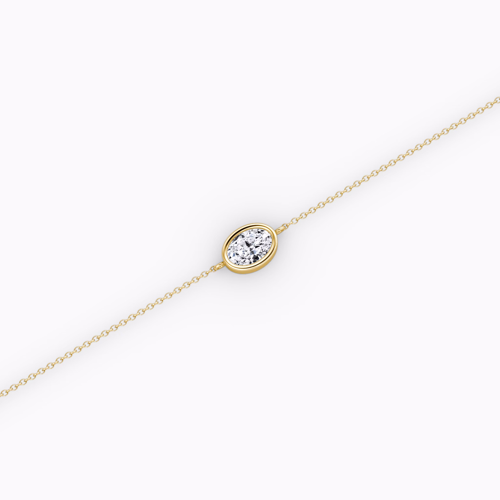 Bezel Solitaire Bracelet | Oval | 14k | Yellow Gold | caratWeight: 0.25ct