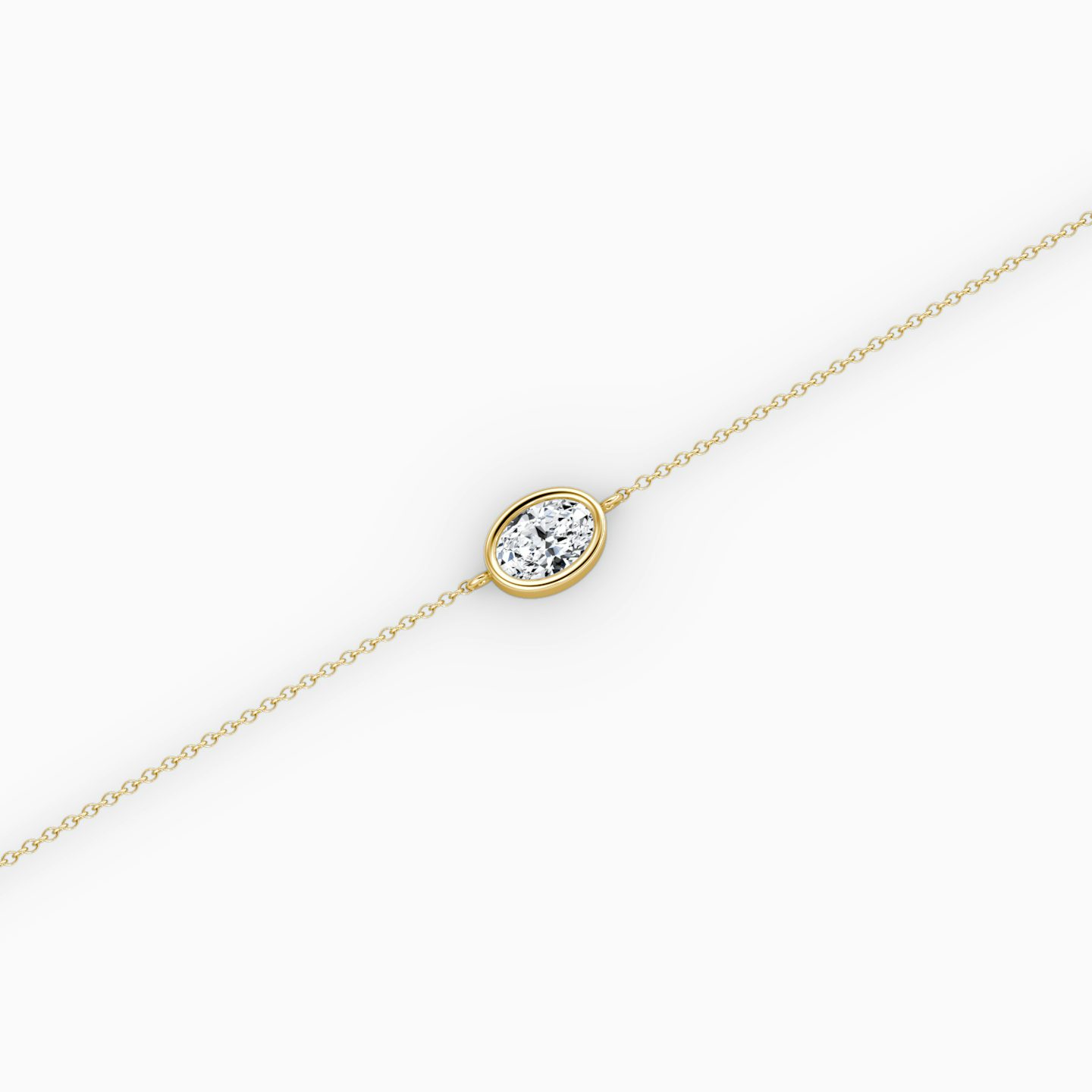 Bezel Solitaire Bracelet | Oval | 14k | Yellow Gold | caratWeight: 0.25ct