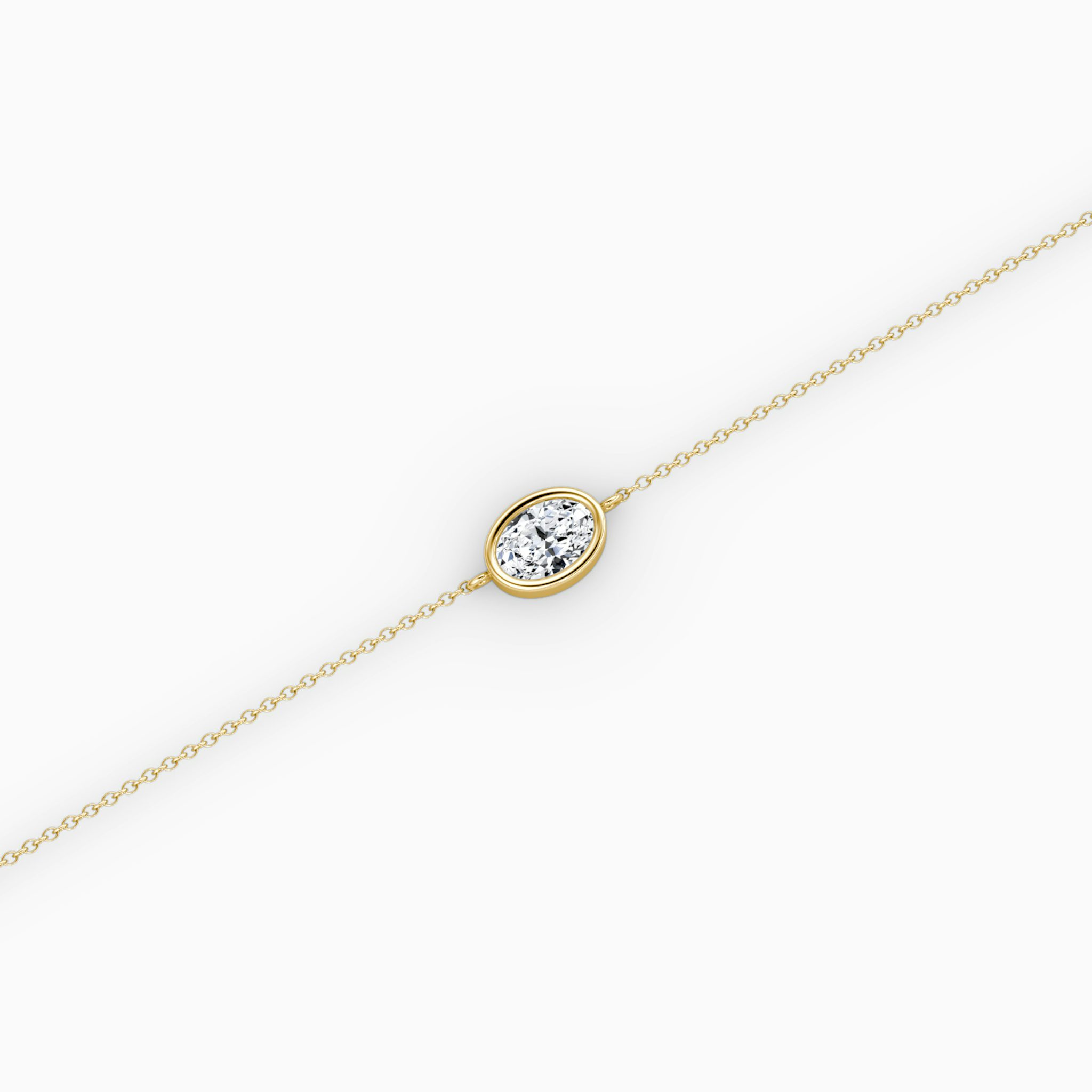 Bezel Solitaire Bracelet | Oval | 14k | Yellow Gold | caratWeight: 0.25ct