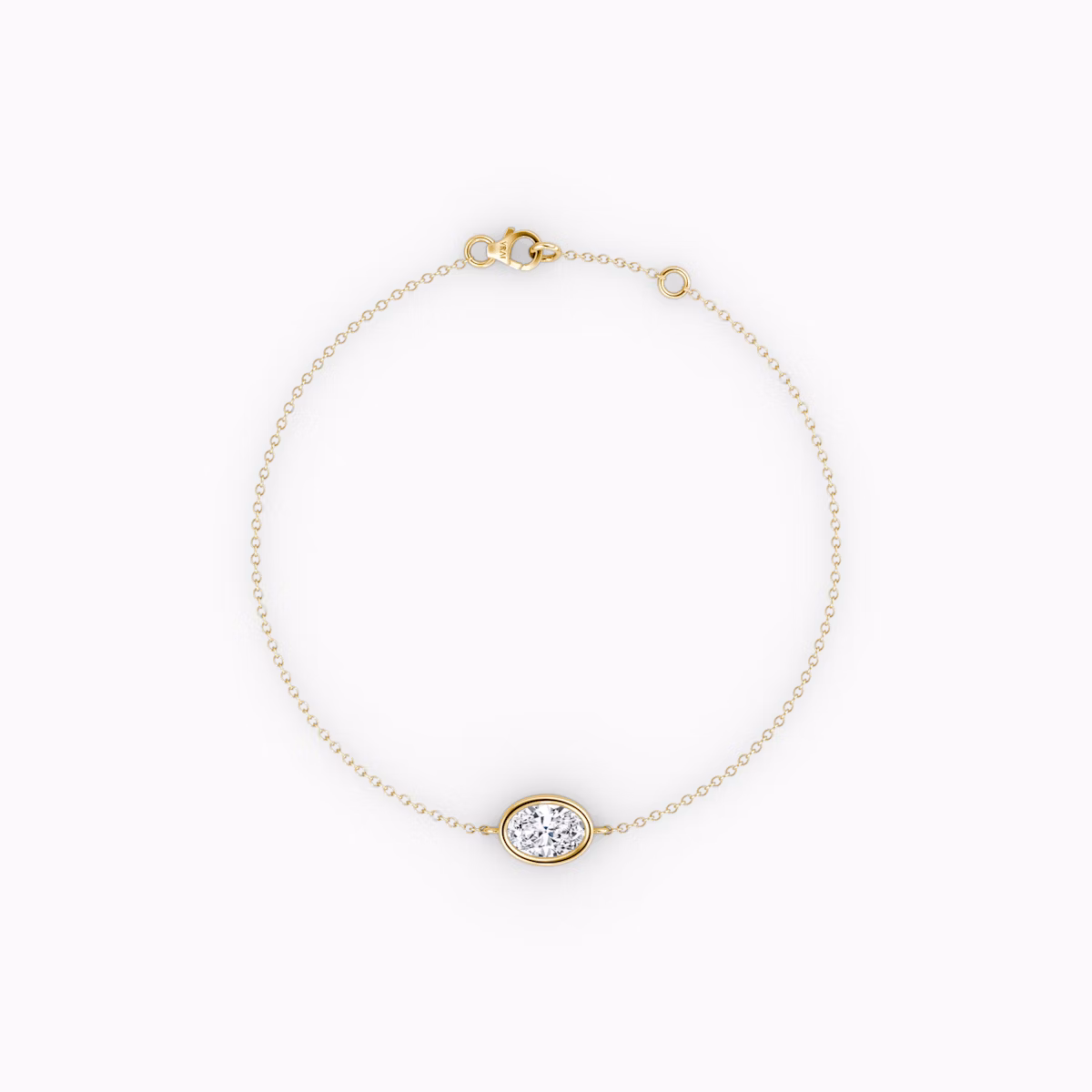 Bezel Solitaire Bracelet | Oval | 14k | Yellow Gold | caratWeight: 0.25ct