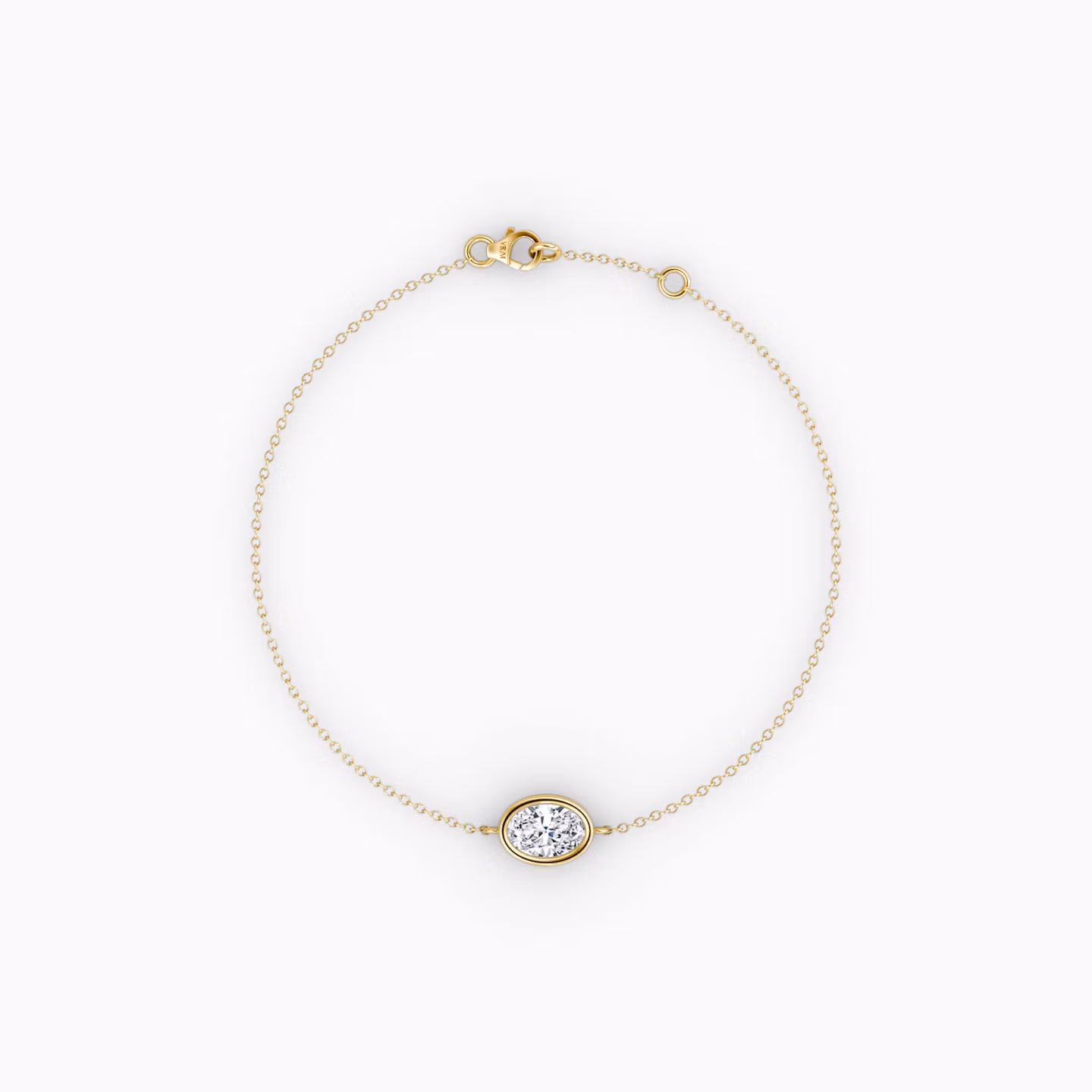 Bracelet Bezel Solitaire Ovale | Yellow Gold