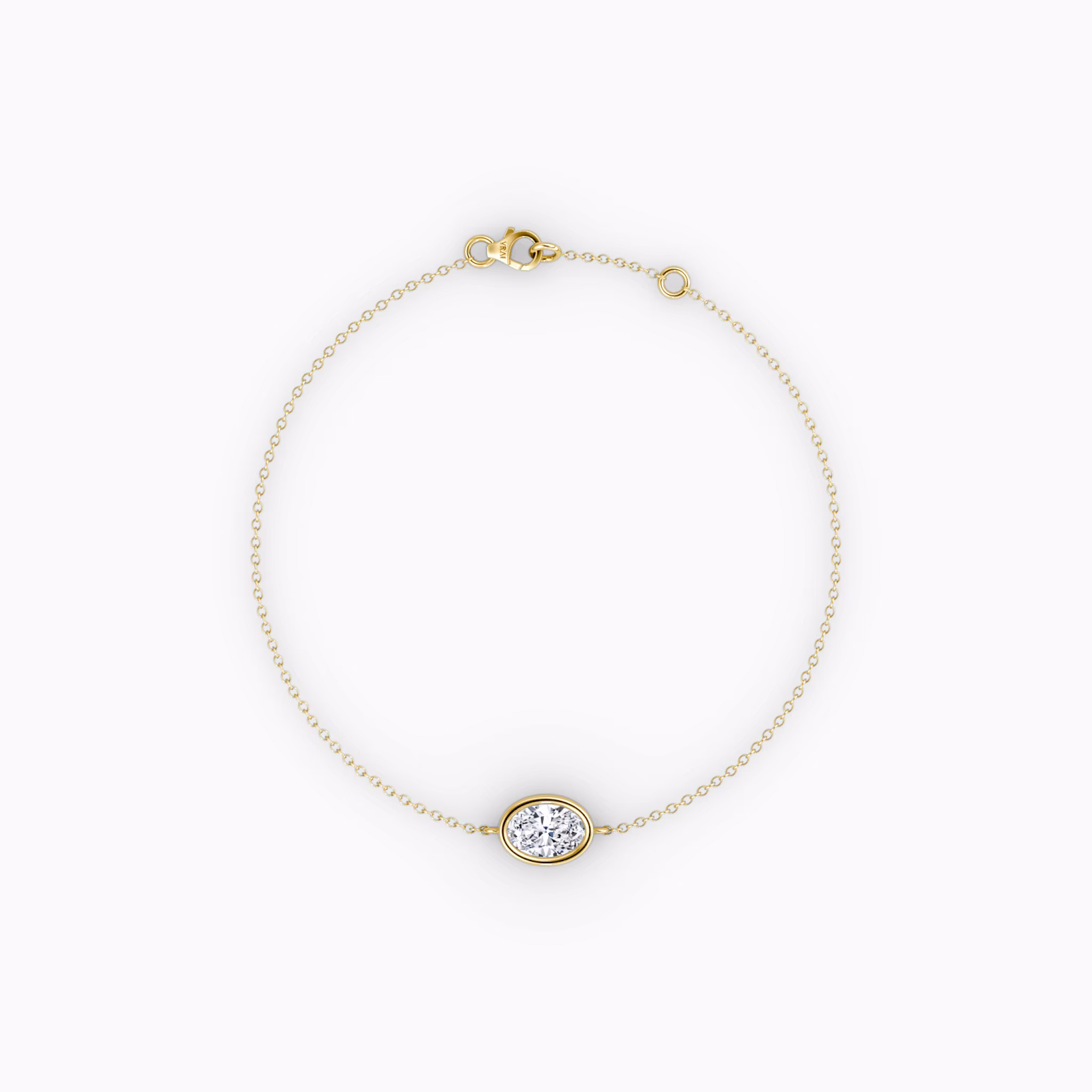 Bezel Solitaire Bracelet Oval | Yellow Gold
