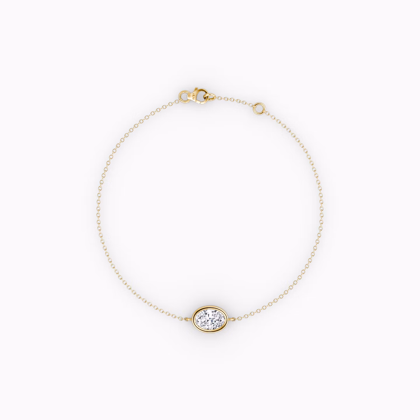 Bezel Solitaire Bracelet | Oval | 14k | Yellow Gold | caratWeight: 0.25ct