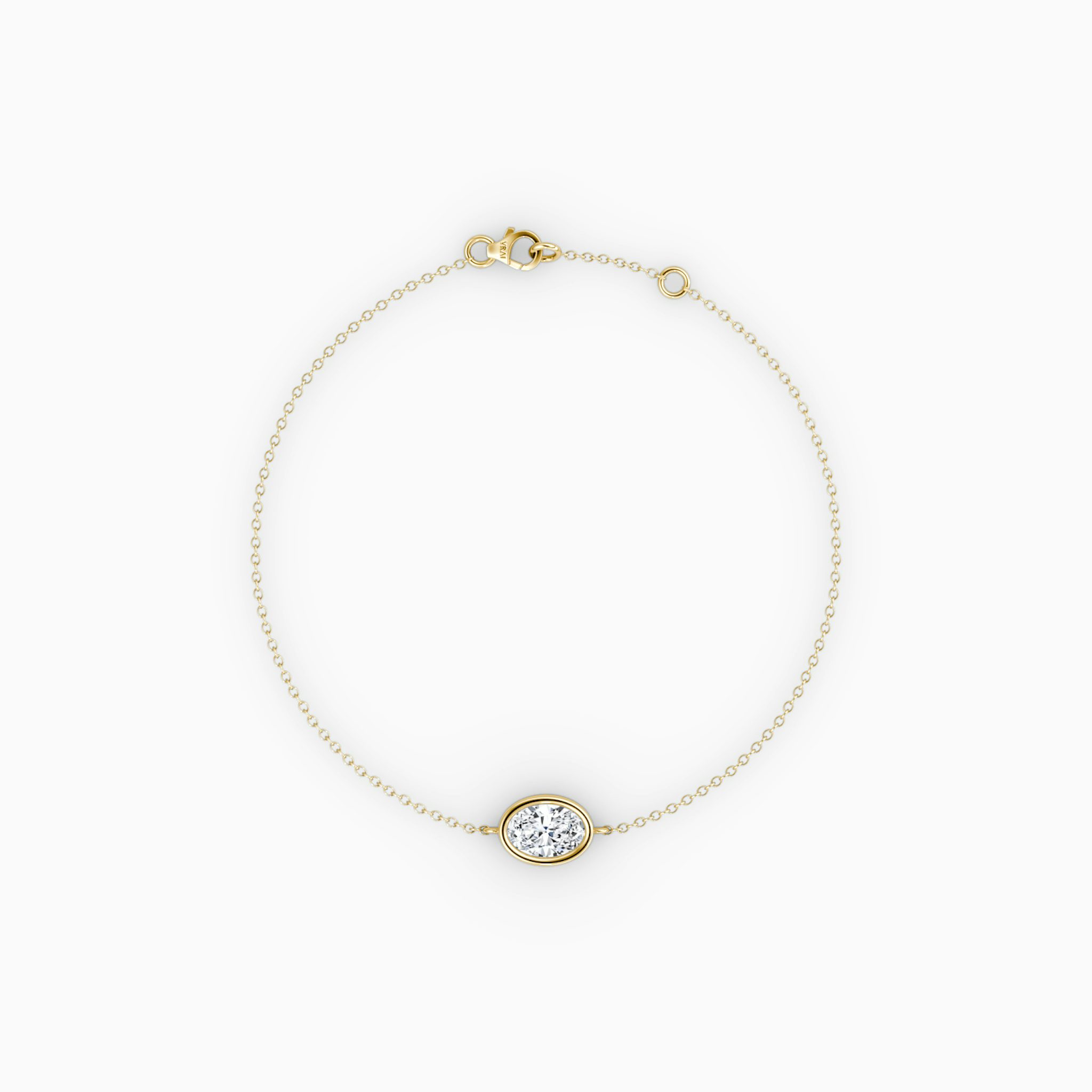 Bezel Solitaire Bracelet | Oval | 14k | Yellow Gold | caratWeight: 0.25ct