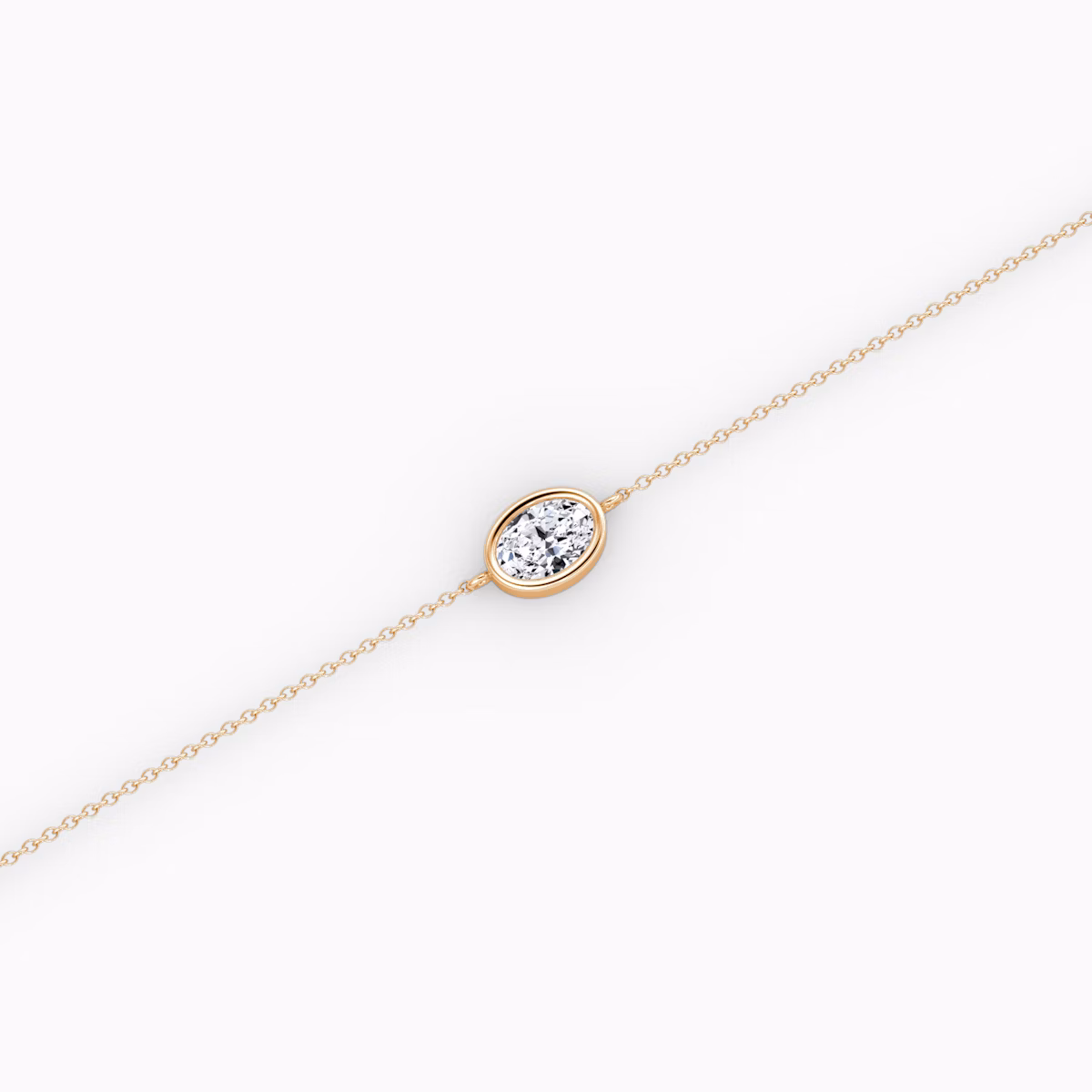 Bezel Solitaire Bracelet | Oval | 14k | Rose Gold | caratWeight: 0.25ct