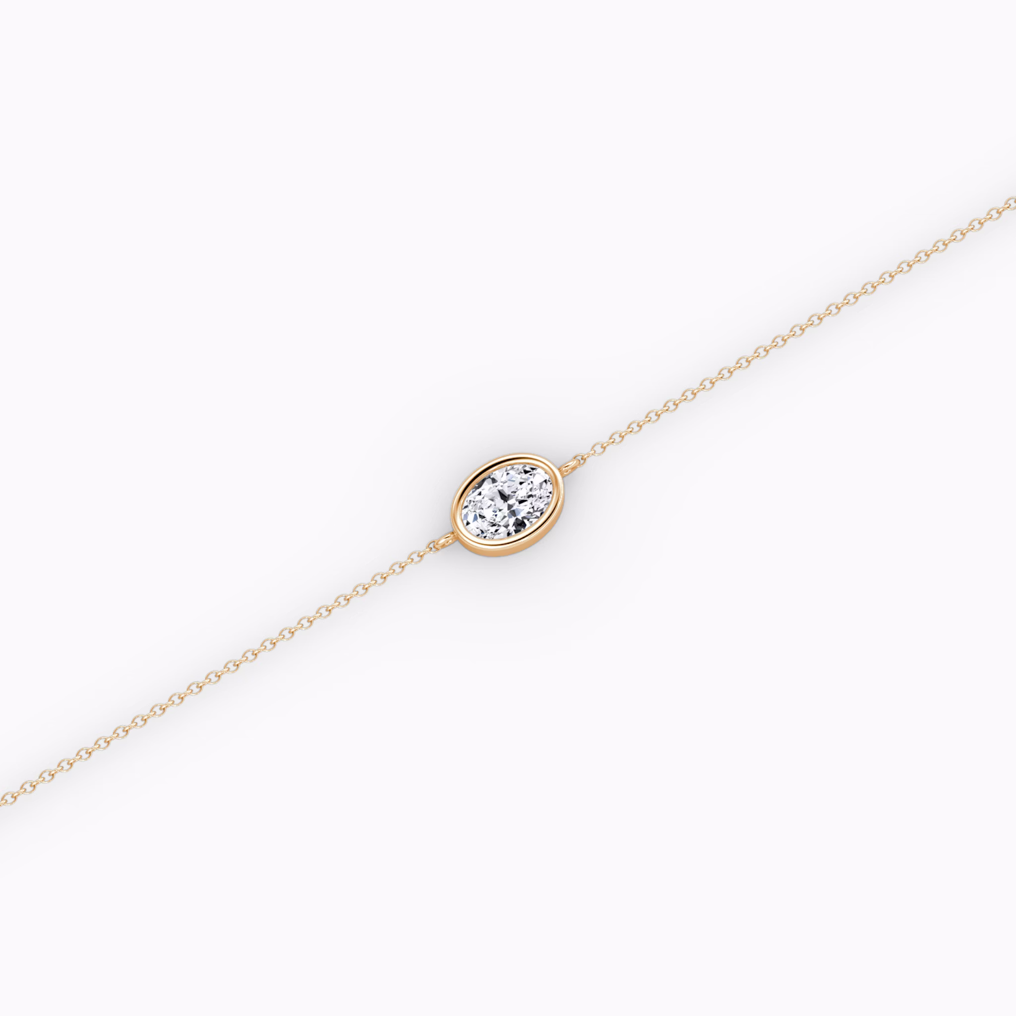 Bezel Solitaire Bracelet | Oval | 14k | Rose Gold | caratWeight: 0.25ct