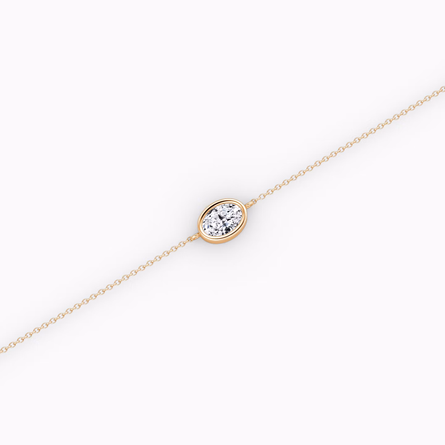 Bezel Solitaire Bracelet | Oval | 14k | Rose Gold | caratWeight: 0.25ct
