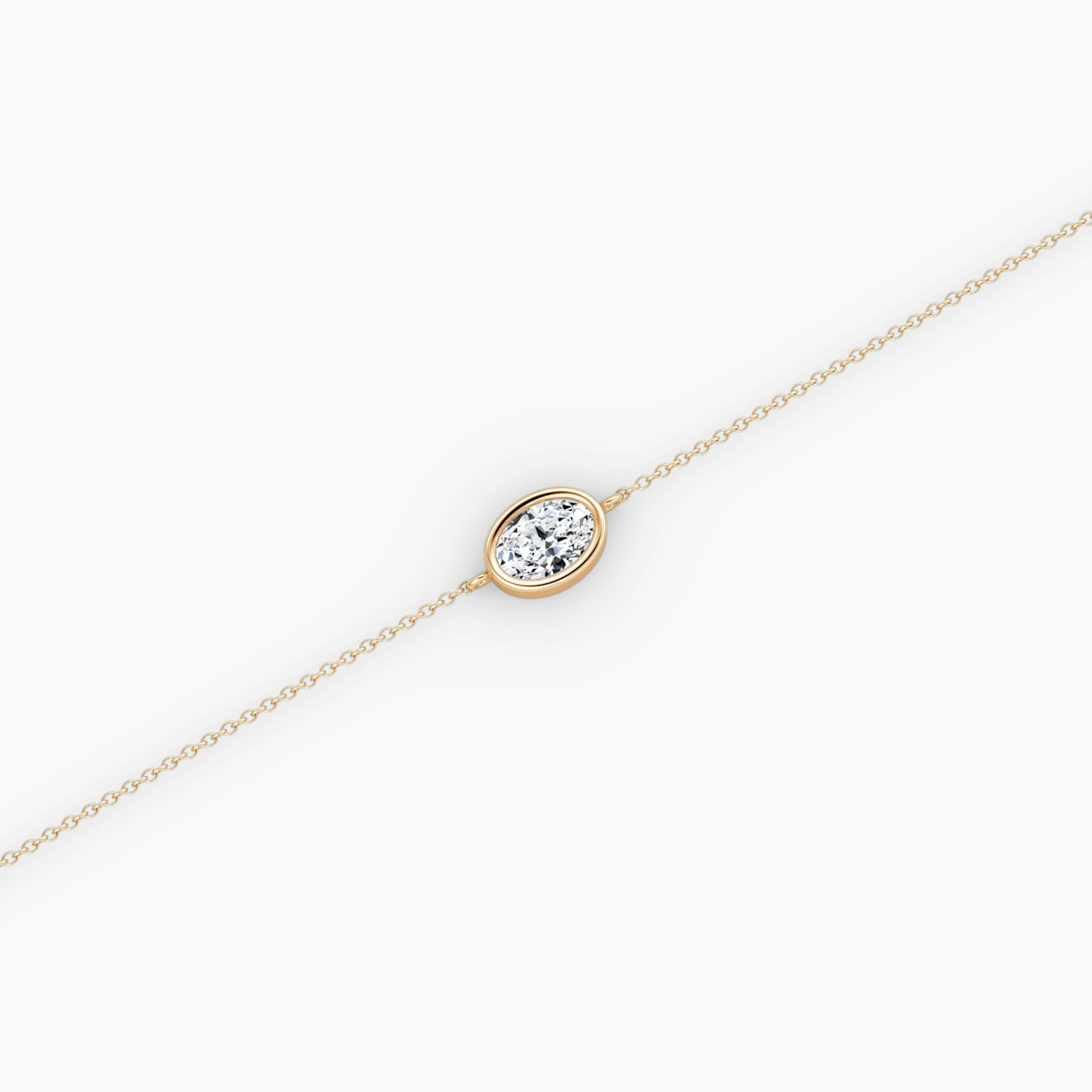 Bezel Solitaire Bracelet | Oval | 14k | Rose Gold | caratWeight: 0.25ct