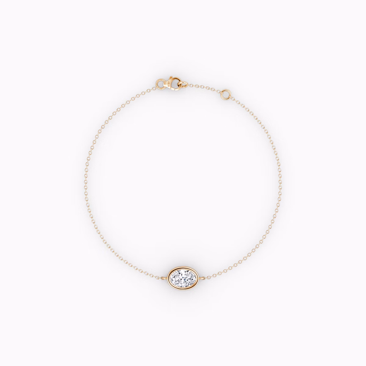 Bezel Solitaire Bracelet | Oval | 14k | Rose Gold | caratWeight: 0.25ct