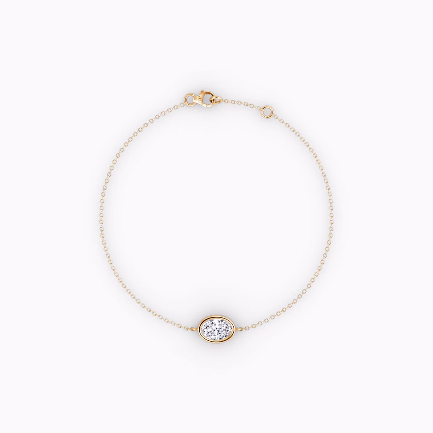Pulsera Bezel Solitario Oval | Rose Gold