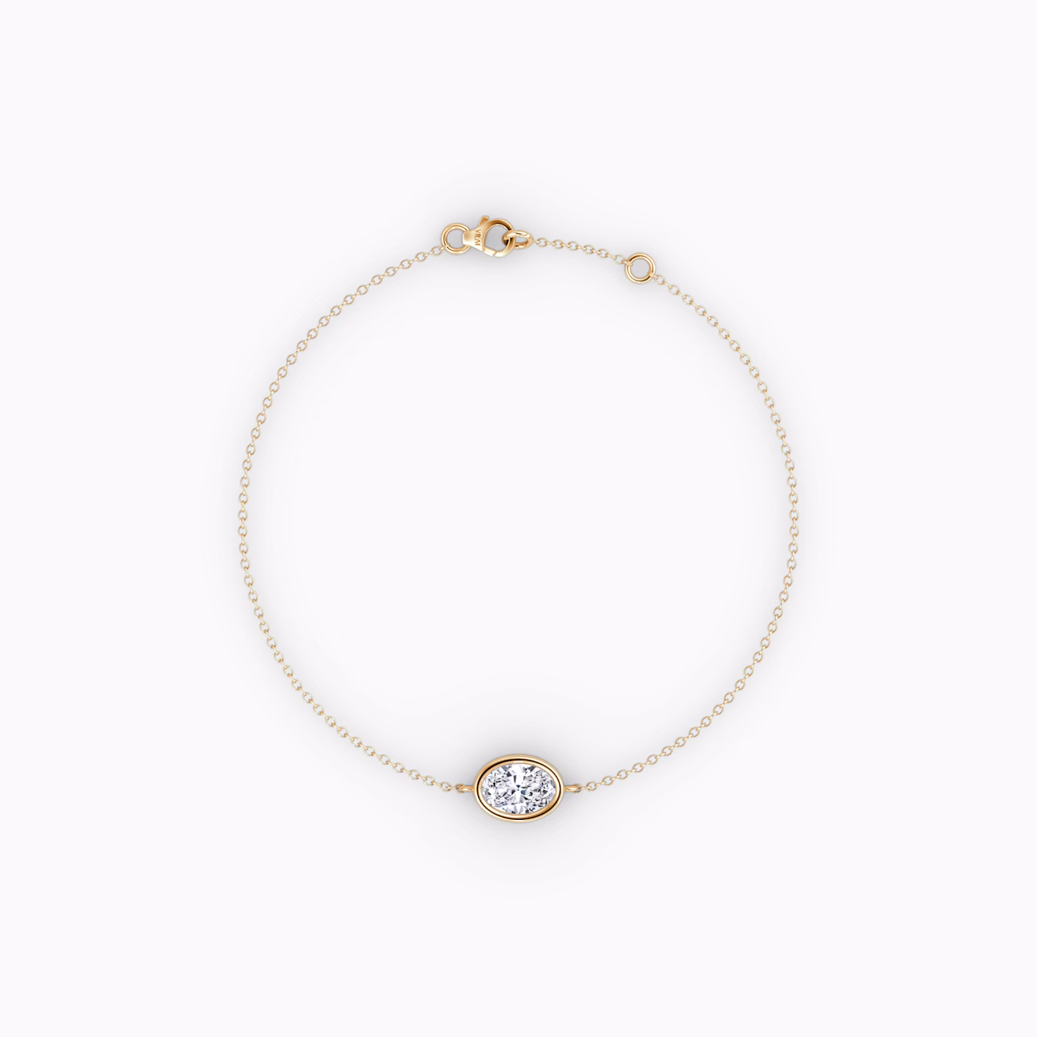 Bezel Solitaire Bracelet Oval | Rose Gold