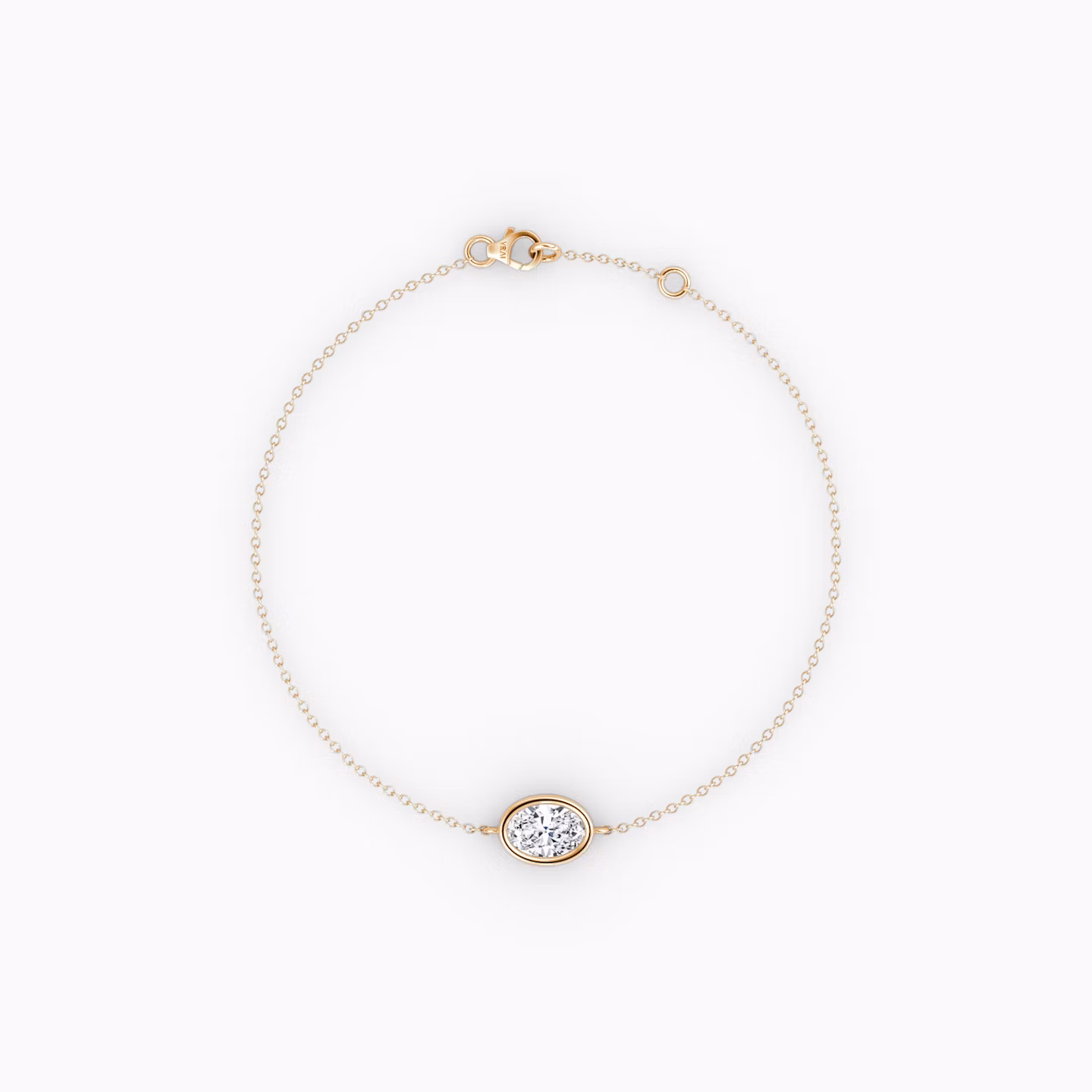 Bezel Solitaire Bracelet | Oval | 14k | Rose Gold | caratWeight: 0.25ct