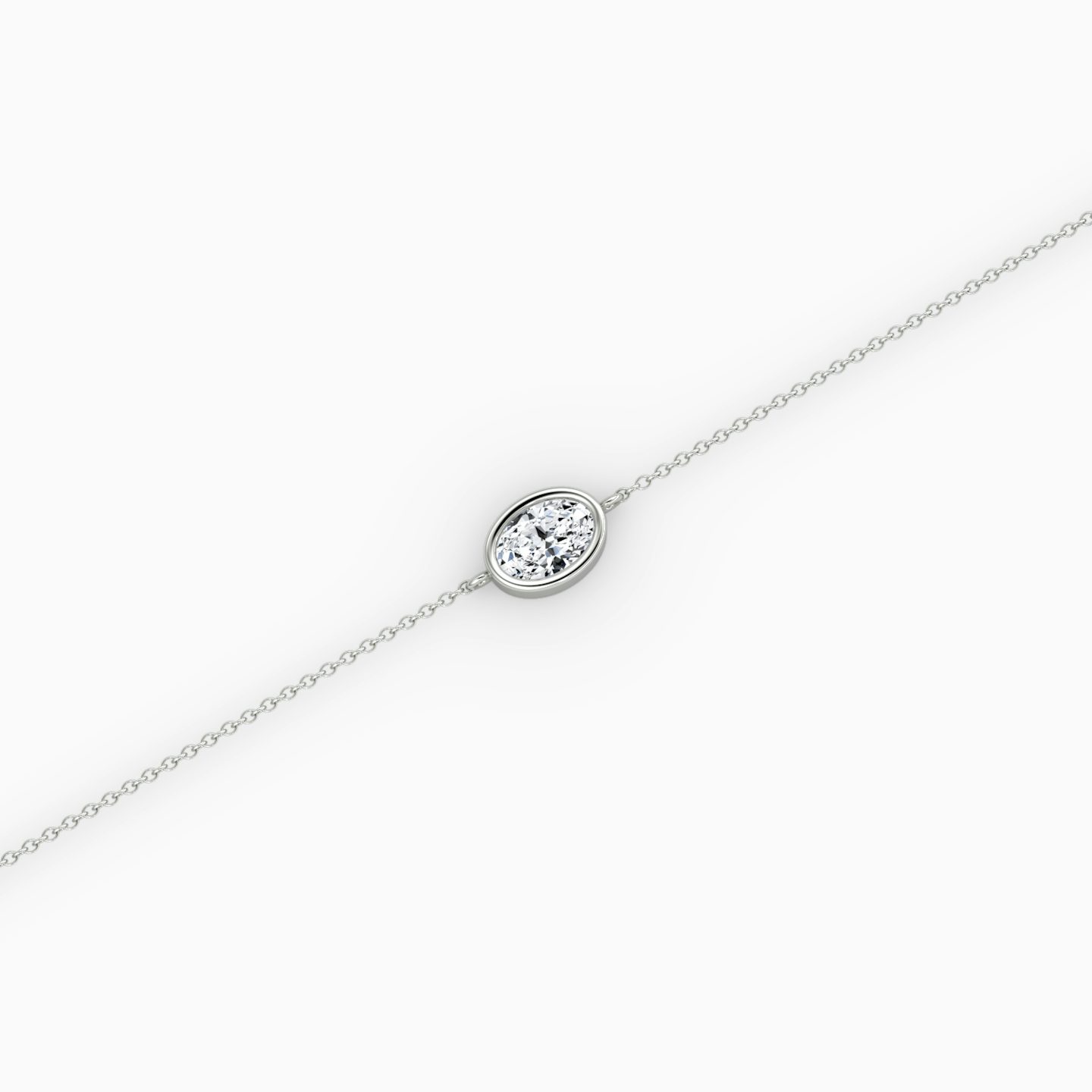 Bezel Solitaire Bracelet | Oval | 14k | White Gold | caratWeight: 0.25ct
