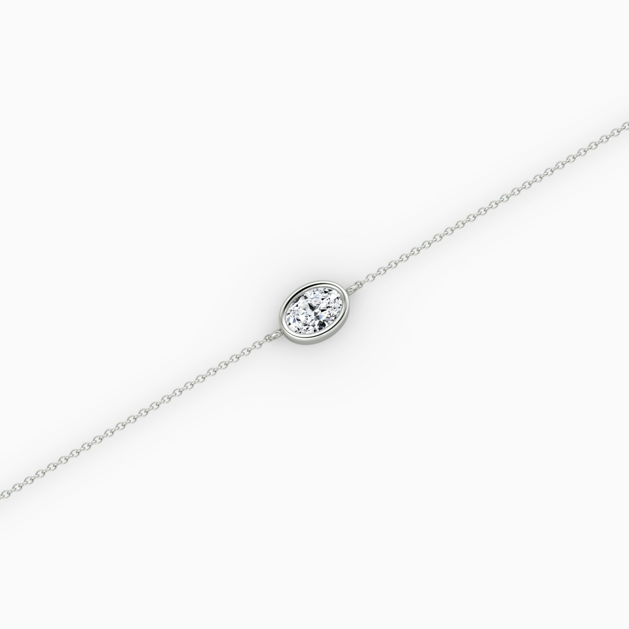 Bezel Solitaire Bracelet | Oval | 14k | White Gold | caratWeight: 0.25ct